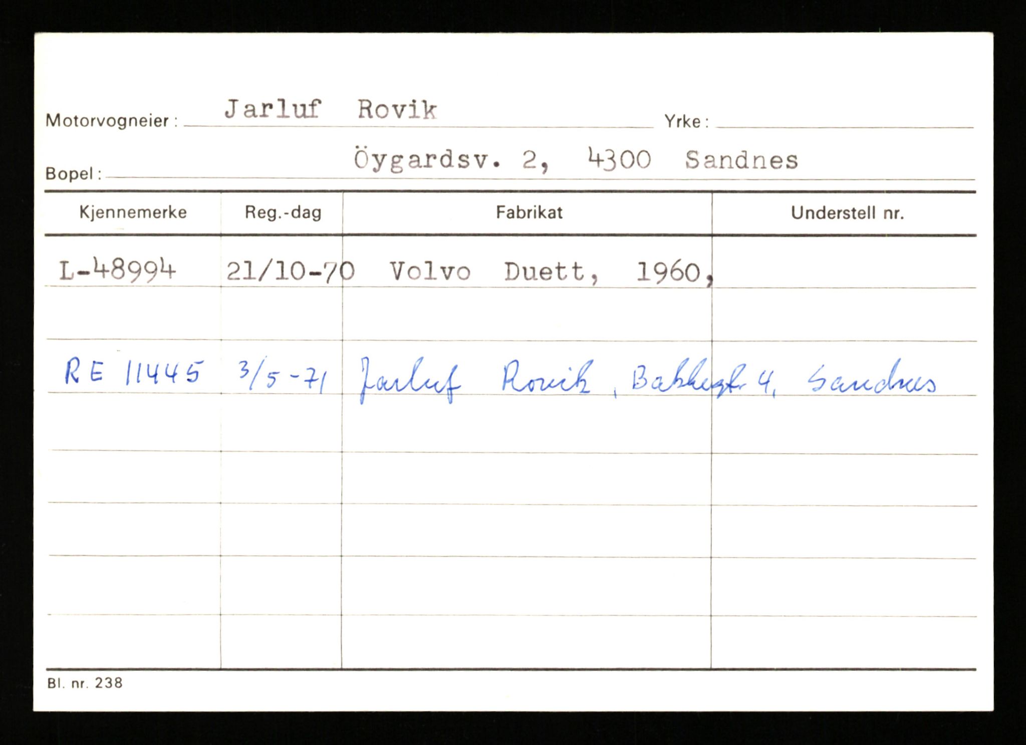 Stavanger trafikkstasjon, SAST/A-101942/0/G/L0006: Registreringsnummer: 34250 - 49007, 1930-1971, p. 3448