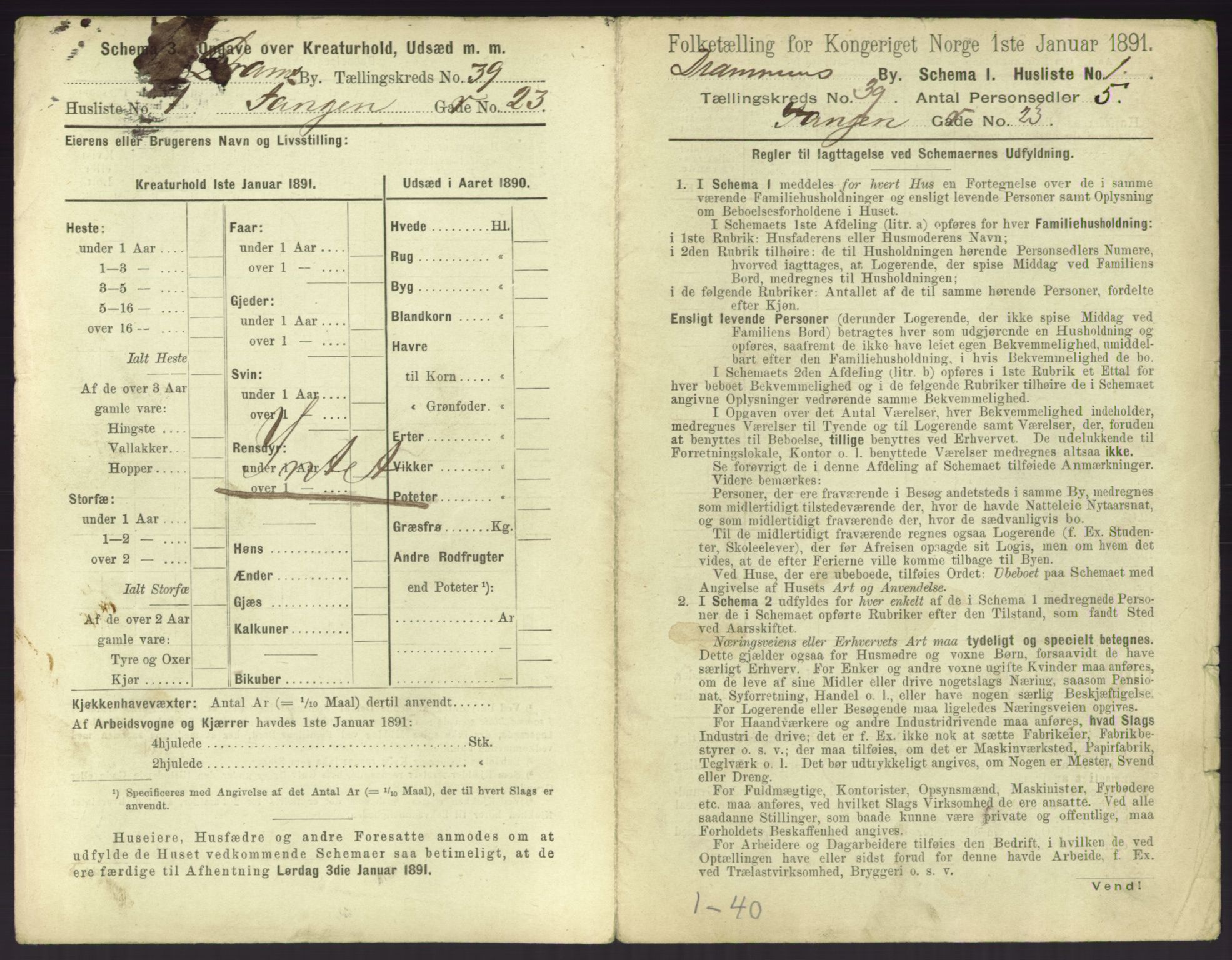 RA, 1891 census for 0602 Drammen, 1891, p. 3479