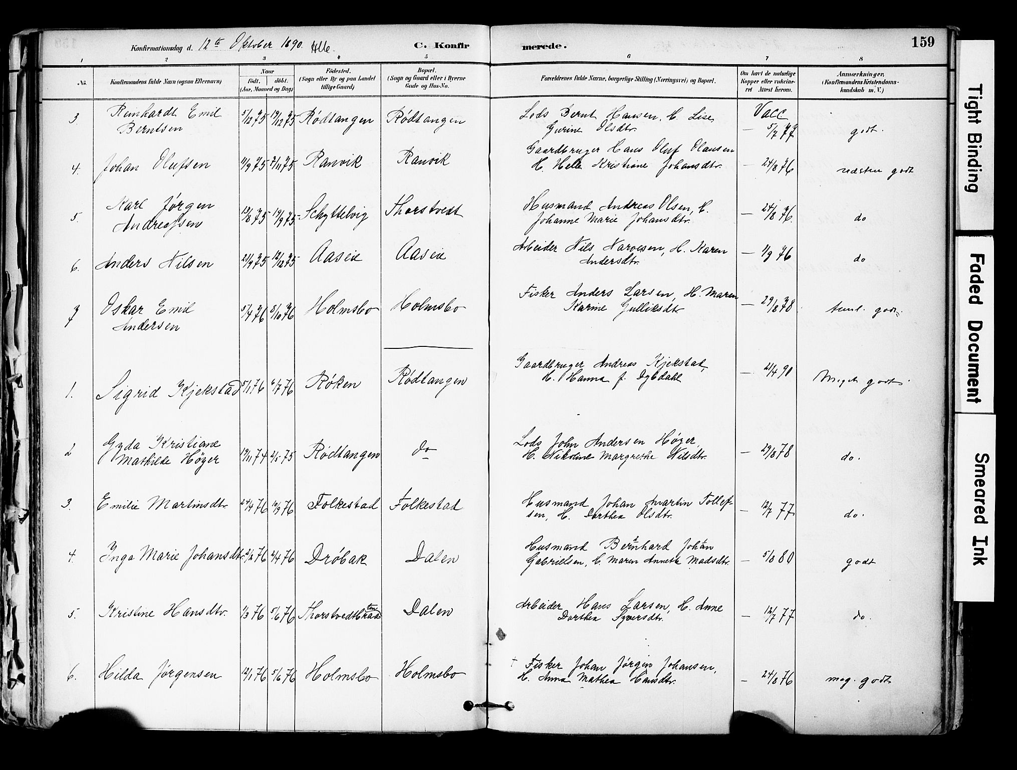 Hurum kirkebøker, AV/SAKO-A-229/F/Fa/L0014: Parish register (official) no. 14, 1882-1895, p. 159