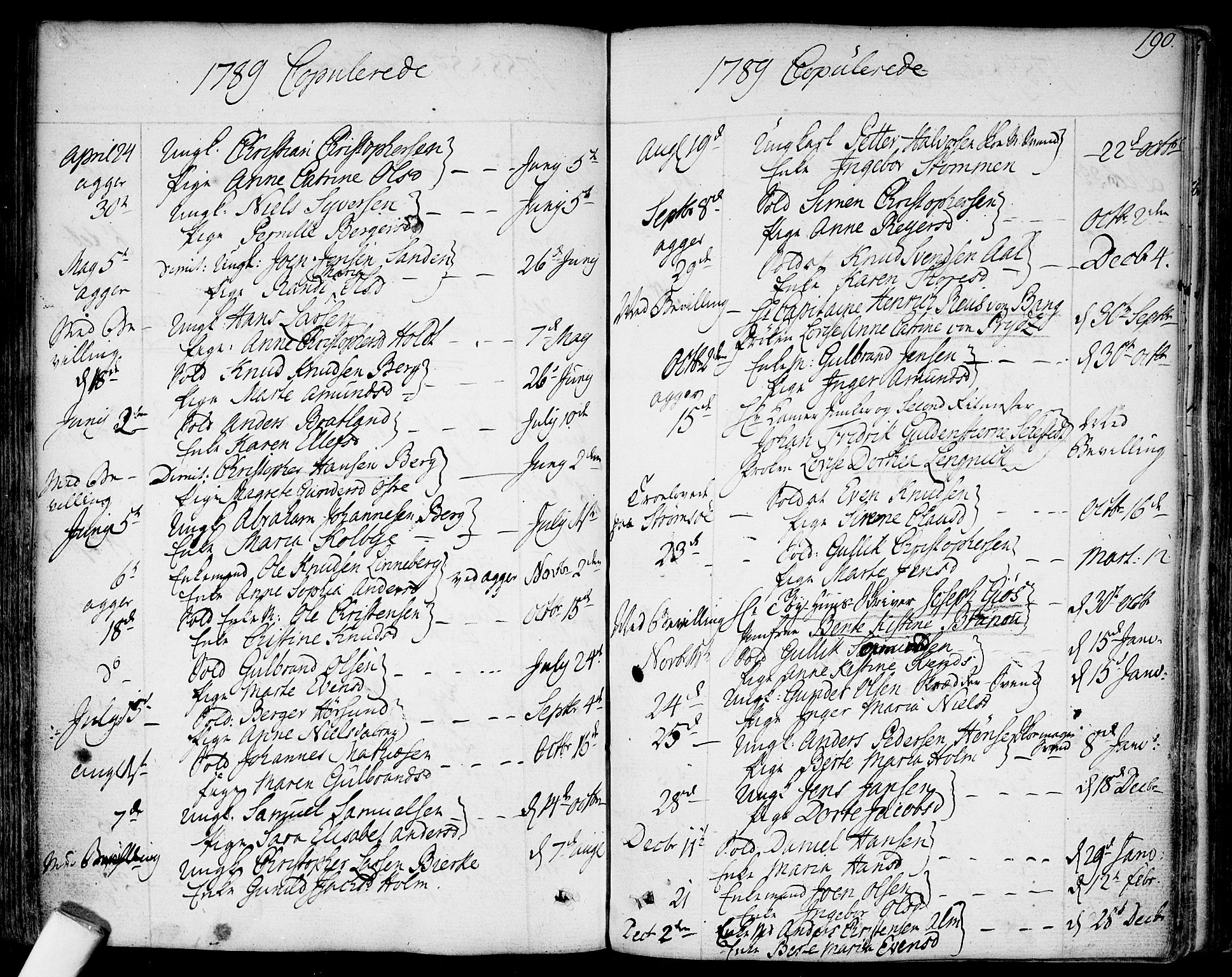 Garnisonsmenigheten Kirkebøker, SAO/A-10846/F/Fa/L0003: Parish register (official) no. 3, 1777-1809, p. 190