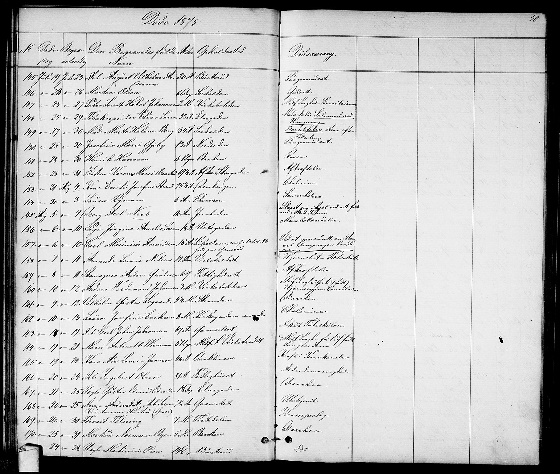 Halden prestekontor Kirkebøker, SAO/A-10909/G/Ga/L0007: Parish register (copy) no. 7, 1869-1884, p. 50