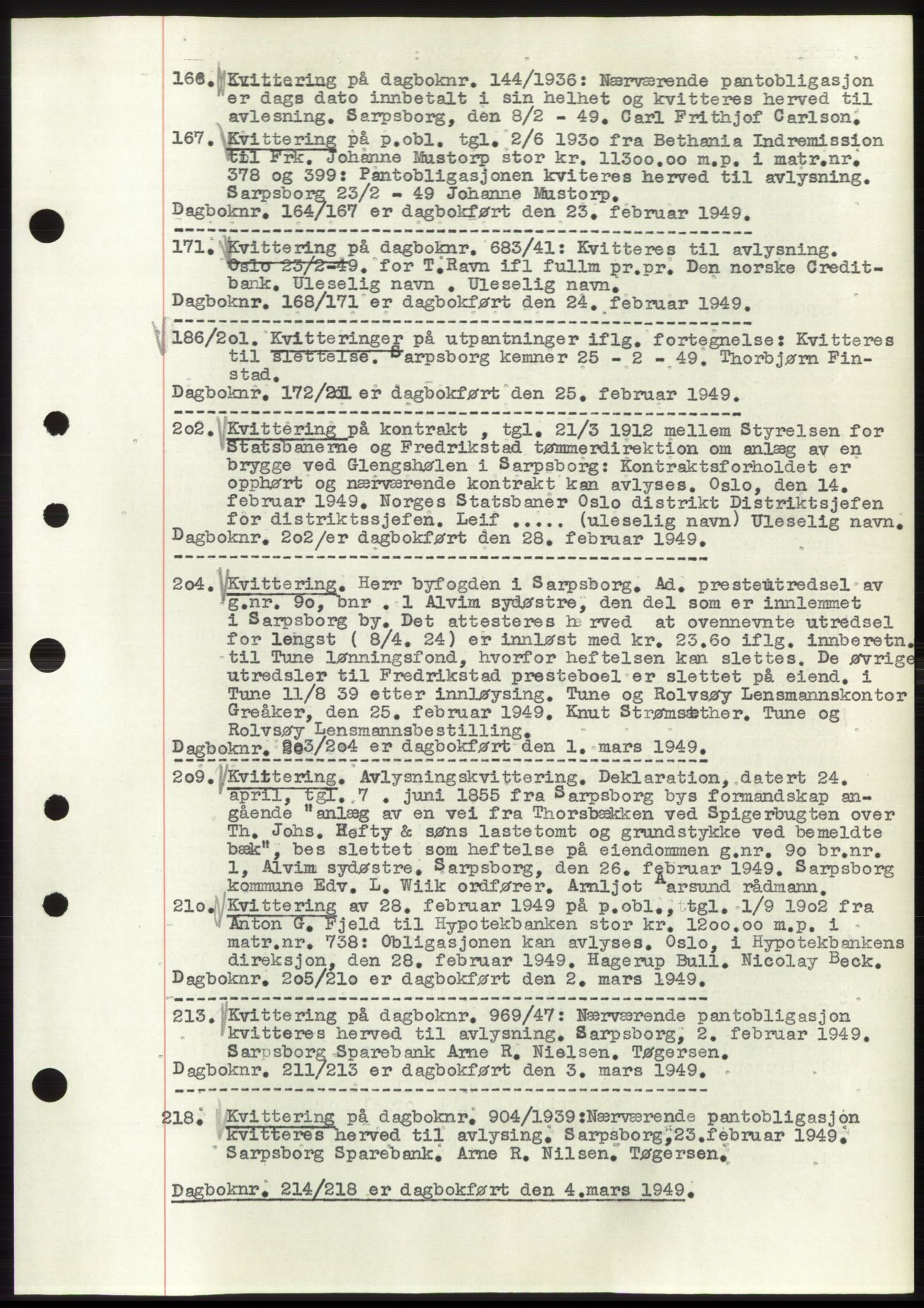Sarpsborg byfogd, SAO/A-10864/G/Ga/Gae/L0001: Mortgage book no. C1, 1943-1951, Deed date: 23.02.1949