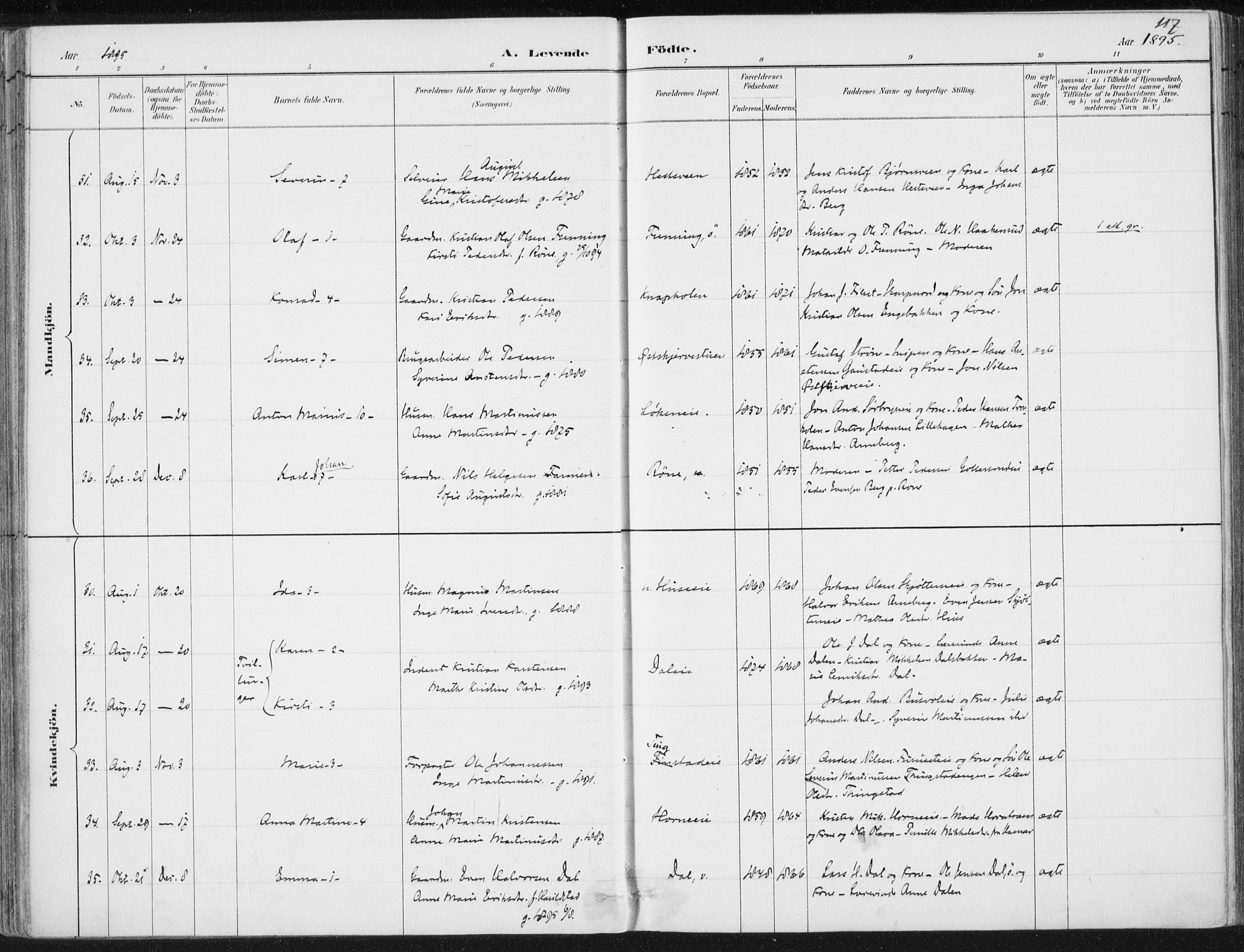 Romedal prestekontor, AV/SAH-PREST-004/K/L0010: Parish register (official) no. 10, 1880-1895, p. 117