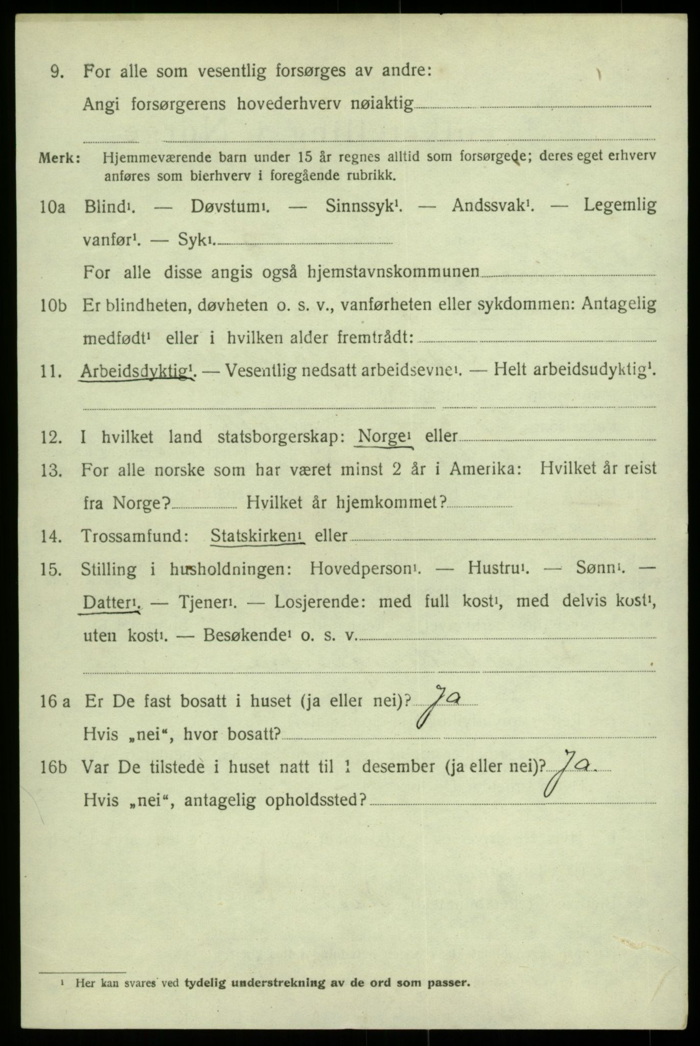 SAB, 1920 census for Kinsarvik, 1920, p. 2389