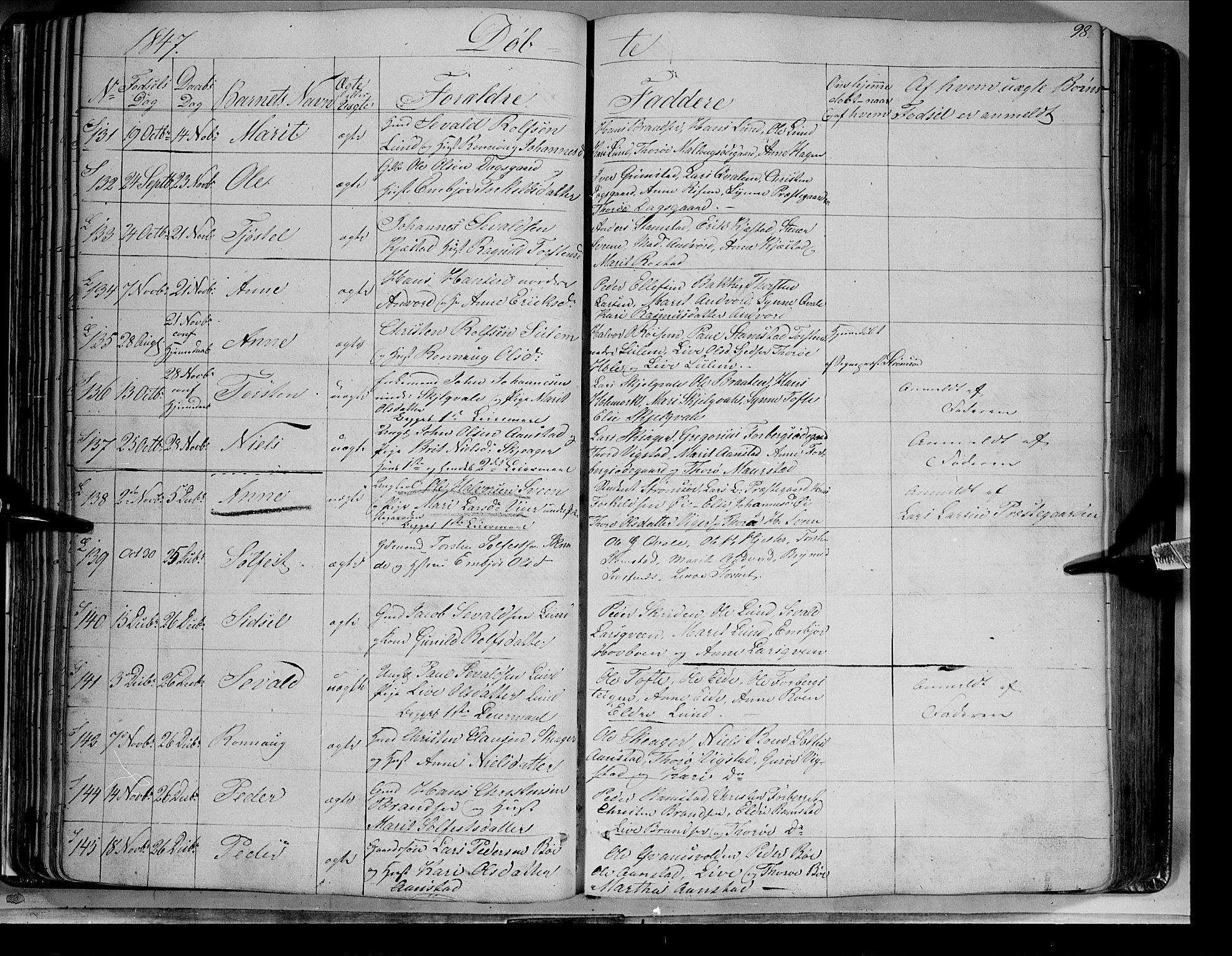 Lom prestekontor, SAH/PREST-070/K/L0006: Parish register (official) no. 6A, 1837-1863, p. 98