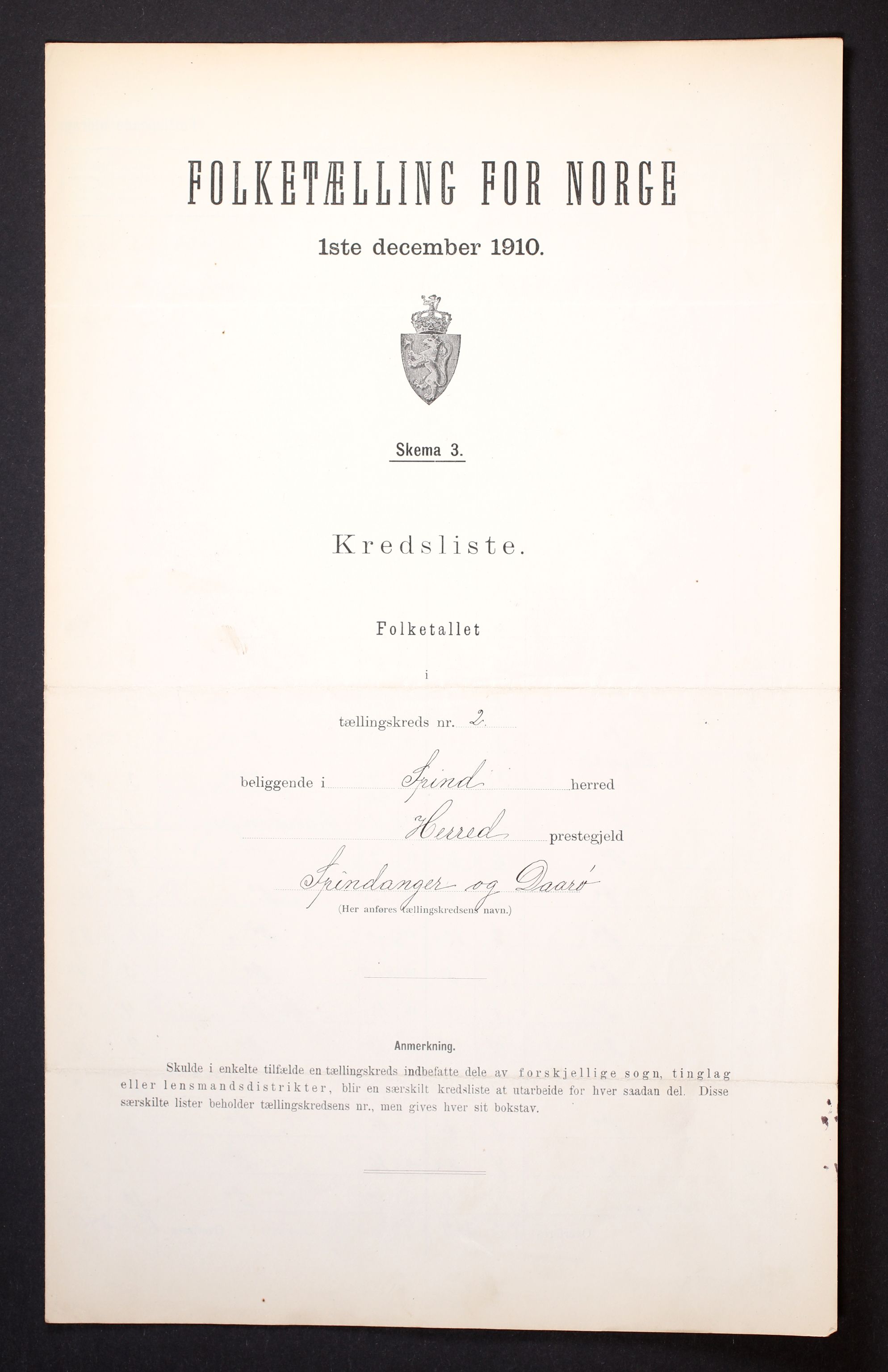 RA, 1910 census for Spind, 1910, p. 7
