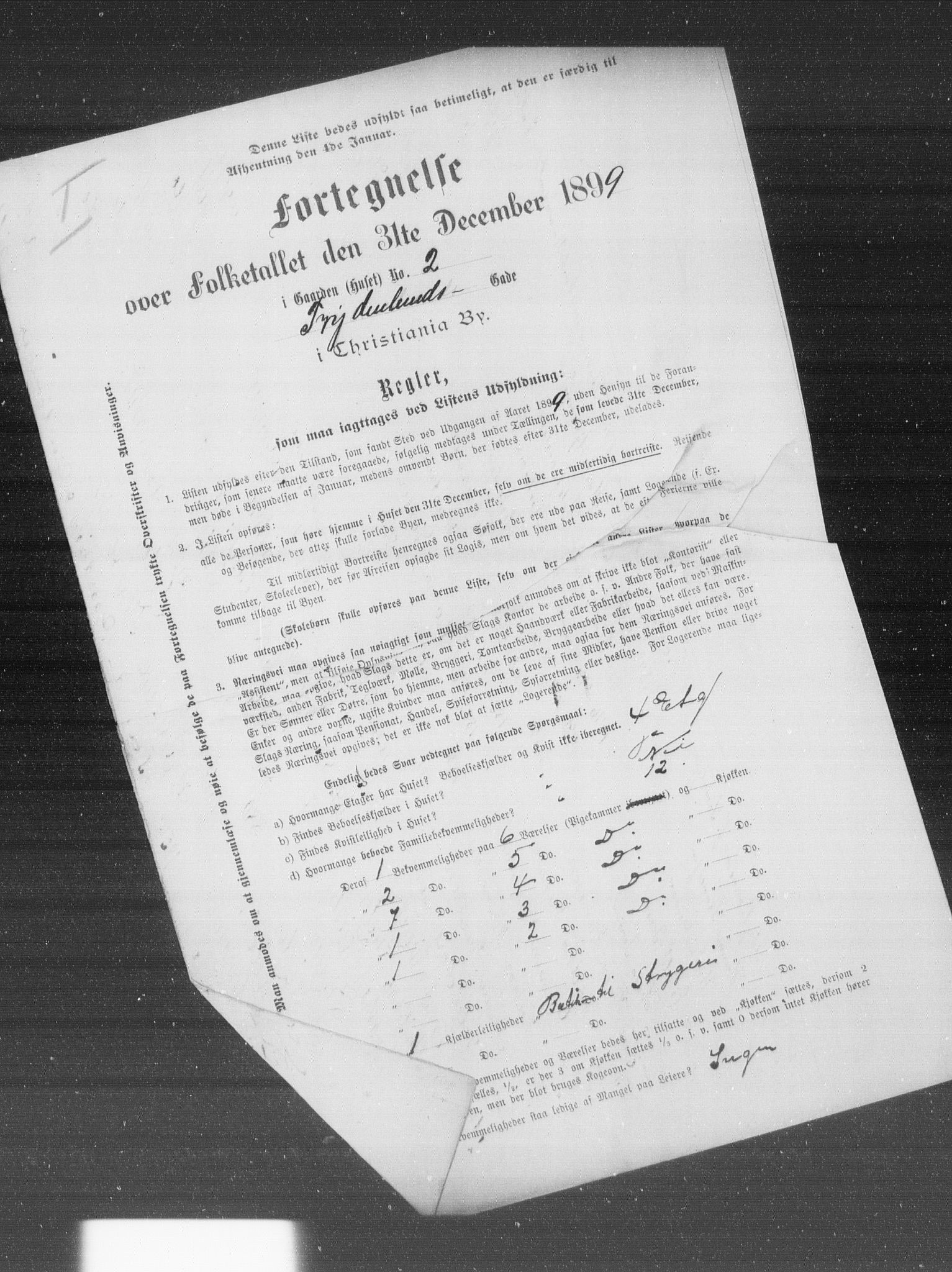 OBA, Municipal Census 1899 for Kristiania, 1899, p. 3700