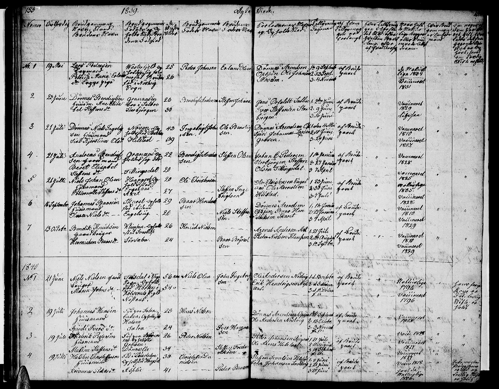 Ministerialprotokoller, klokkerbøker og fødselsregistre - Nordland, SAT/A-1459/814/L0228: Parish register (copy) no. 814C01, 1838-1858, p. 153-154
