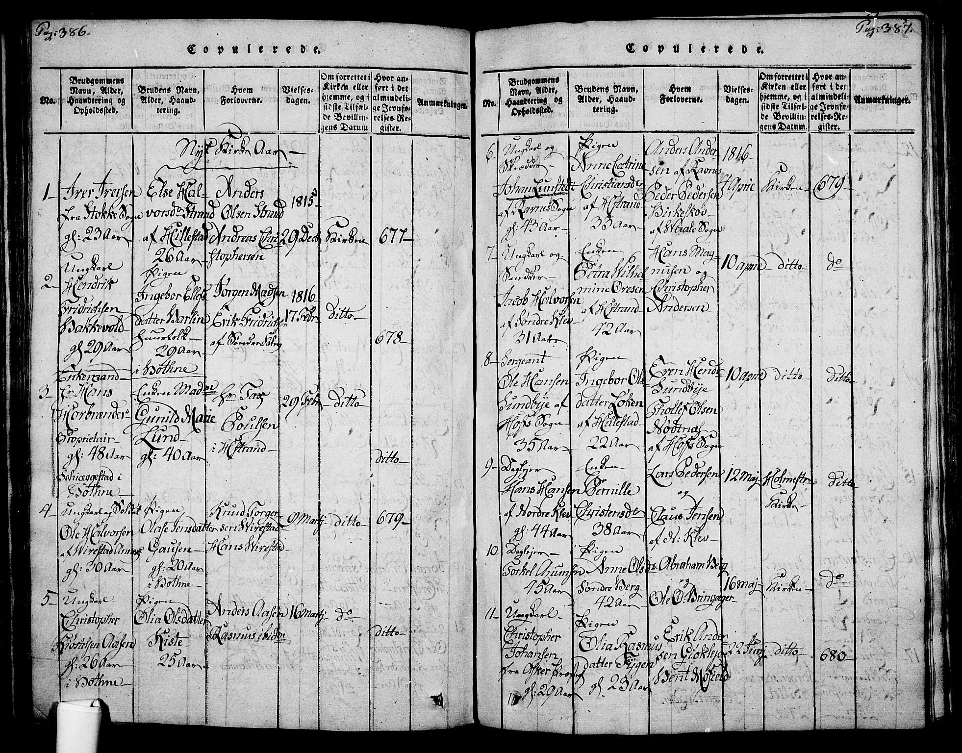 Botne kirkebøker, SAKO/A-340/F/Fa/L0005: Parish register (official) no. I 5, 1814-1836, p. 386-387