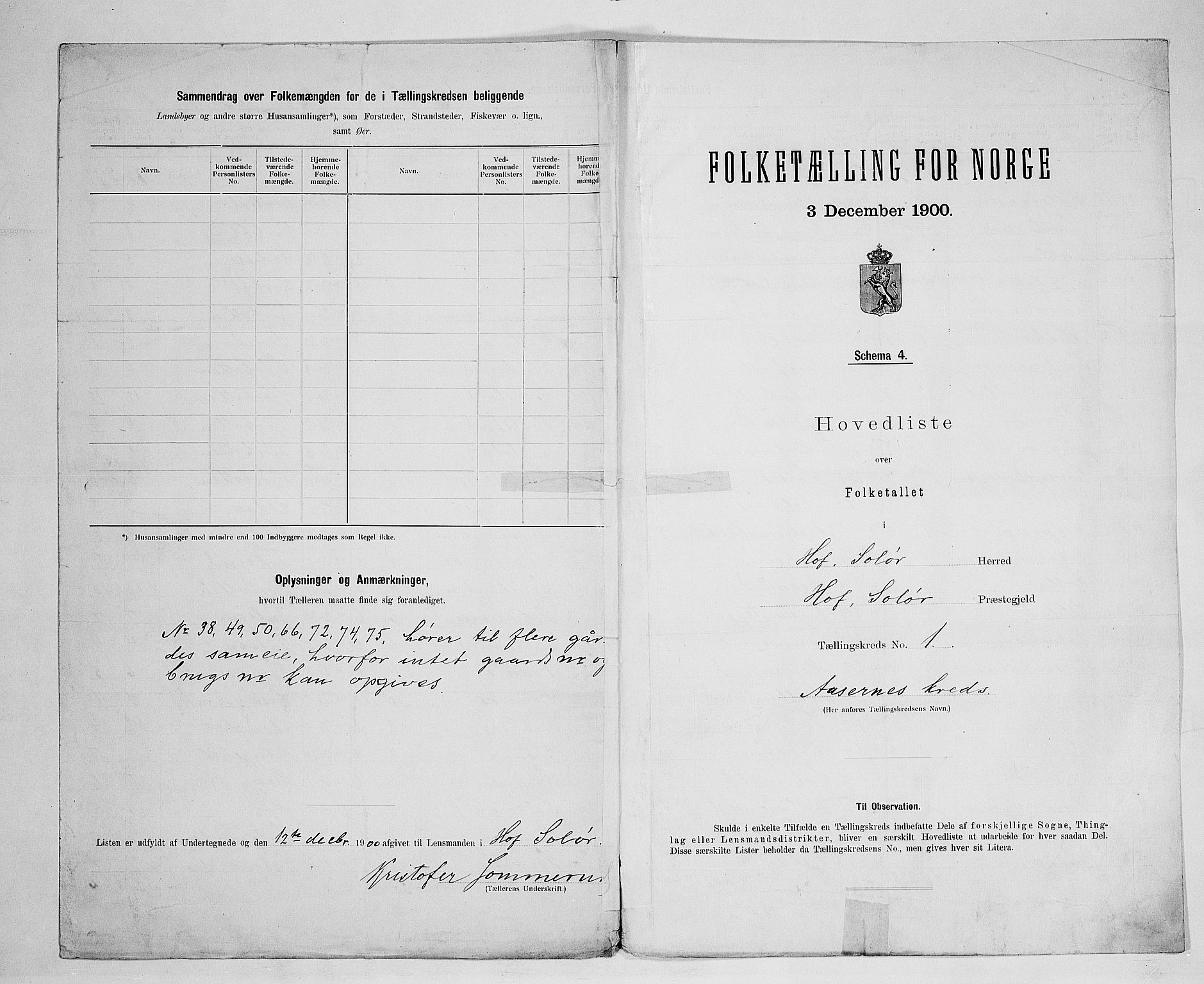 SAH, 1900 census for Hof, 1900, p. 13