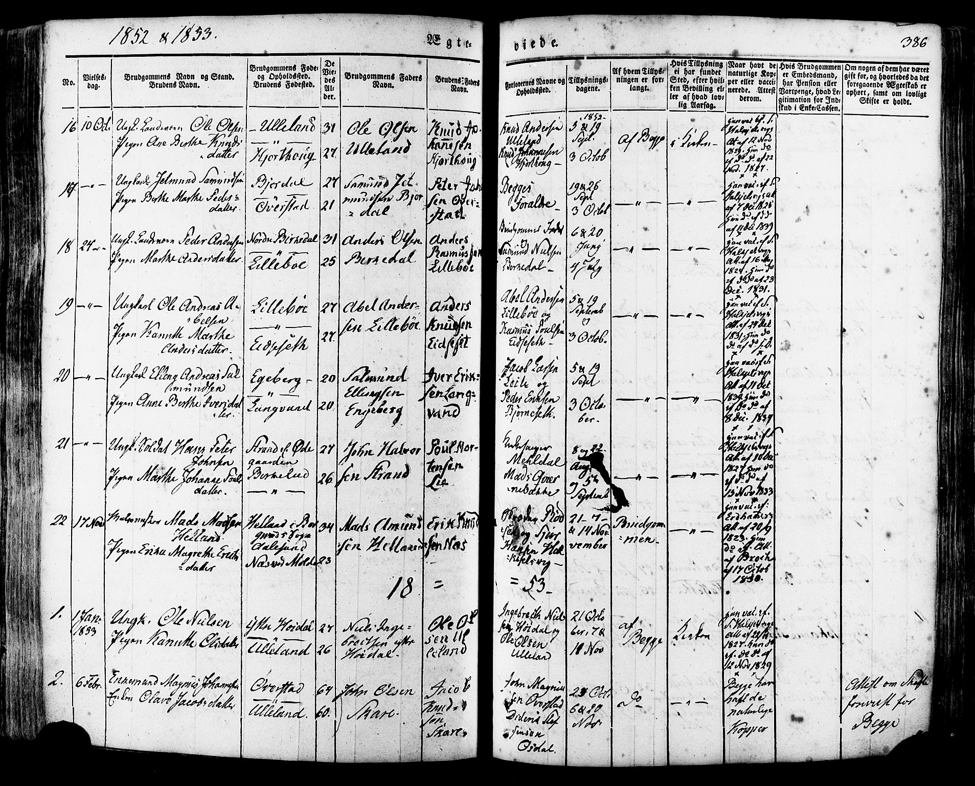 Ministerialprotokoller, klokkerbøker og fødselsregistre - Møre og Romsdal, SAT/A-1454/511/L0140: Parish register (official) no. 511A07, 1851-1878, p. 386