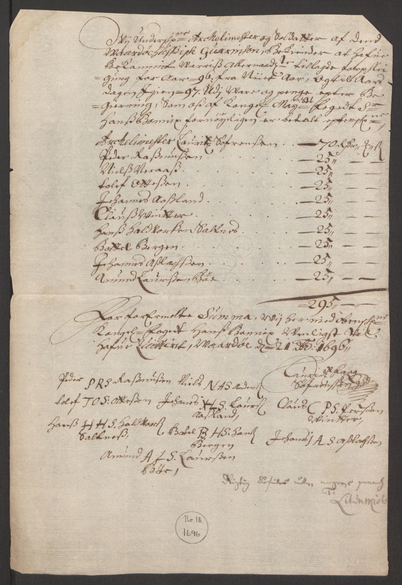 Rentekammeret inntil 1814, Reviderte regnskaper, Fogderegnskap, RA/EA-4092/R69/L4851: Fogderegnskap Finnmark/Vardøhus, 1691-1700, p. 292