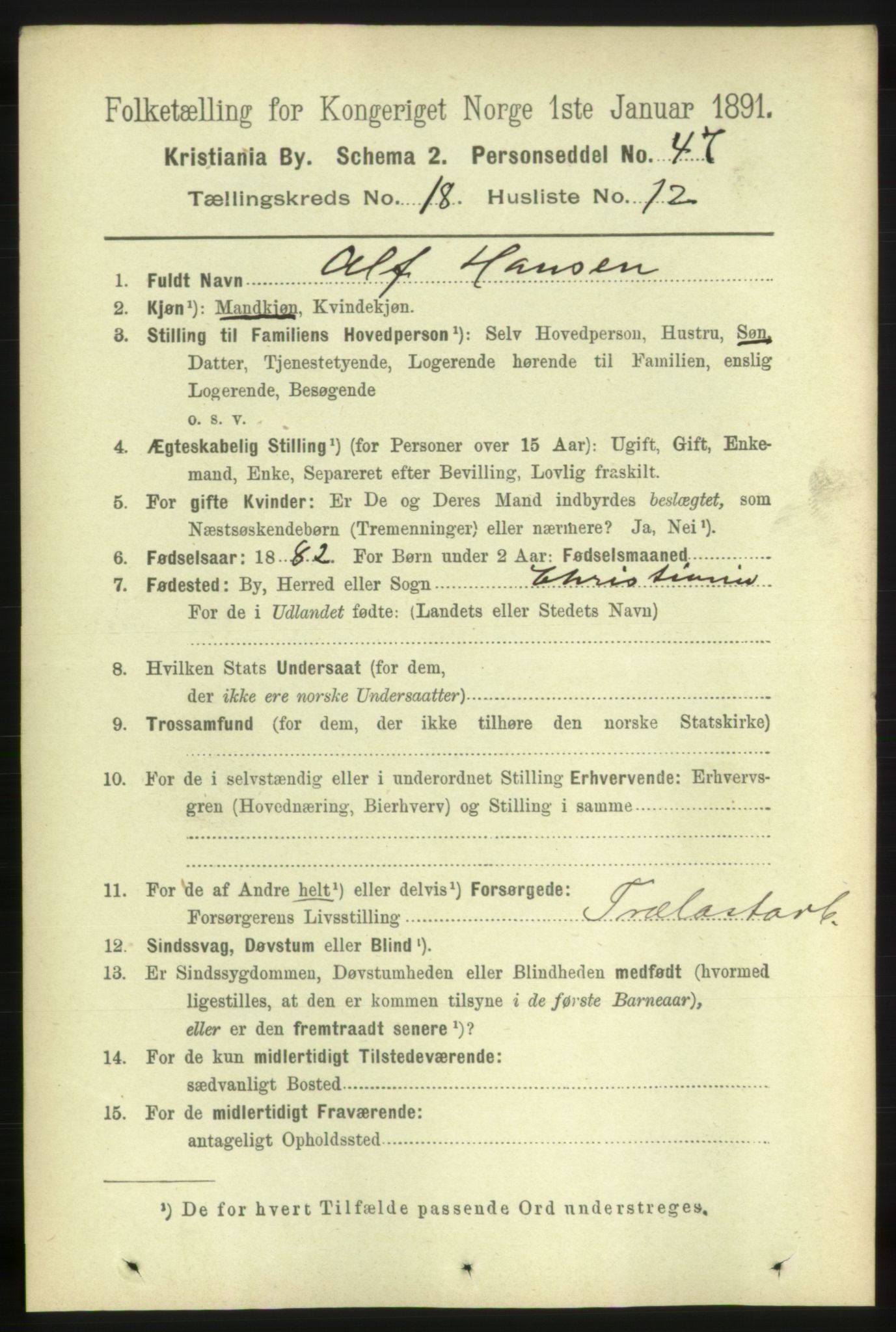 RA, 1891 census for 0301 Kristiania, 1891, p. 9224