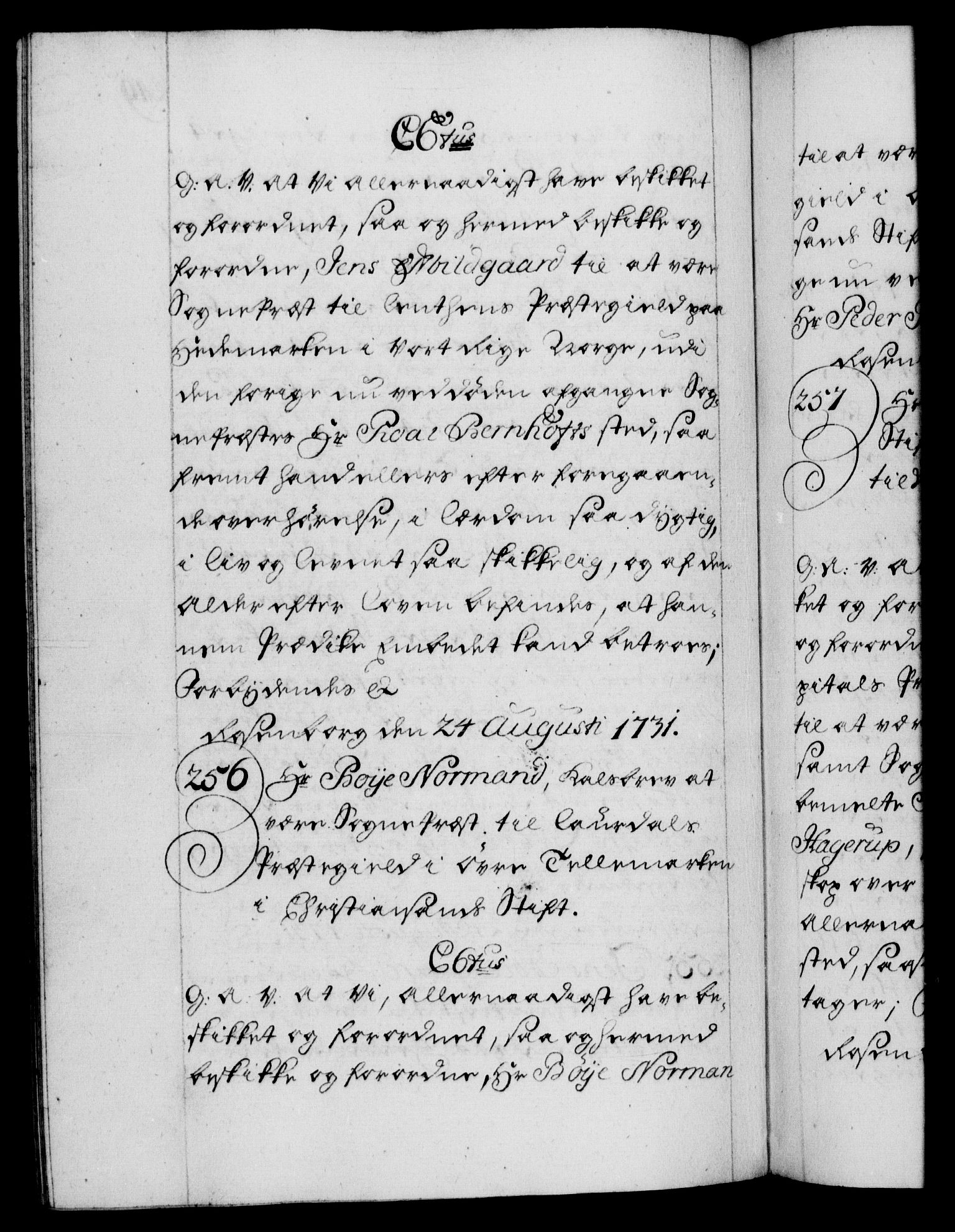 Danske Kanselli 1572-1799, AV/RA-EA-3023/F/Fc/Fca/Fcaa/L0027: Norske registre, 1730-1732, p. 249b