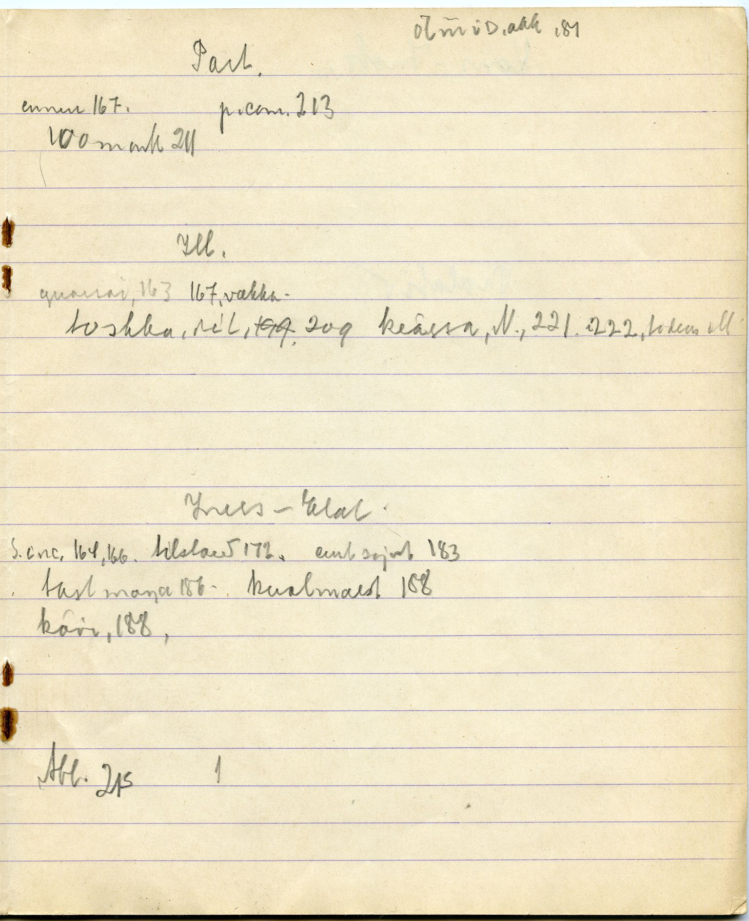 Johan Beronkas testamentariske gave, FMFB/A-1098/G/L0020: Notatbok om Nesseby–lappisk / Nesseby-dialekten (5 stykker), p. 133