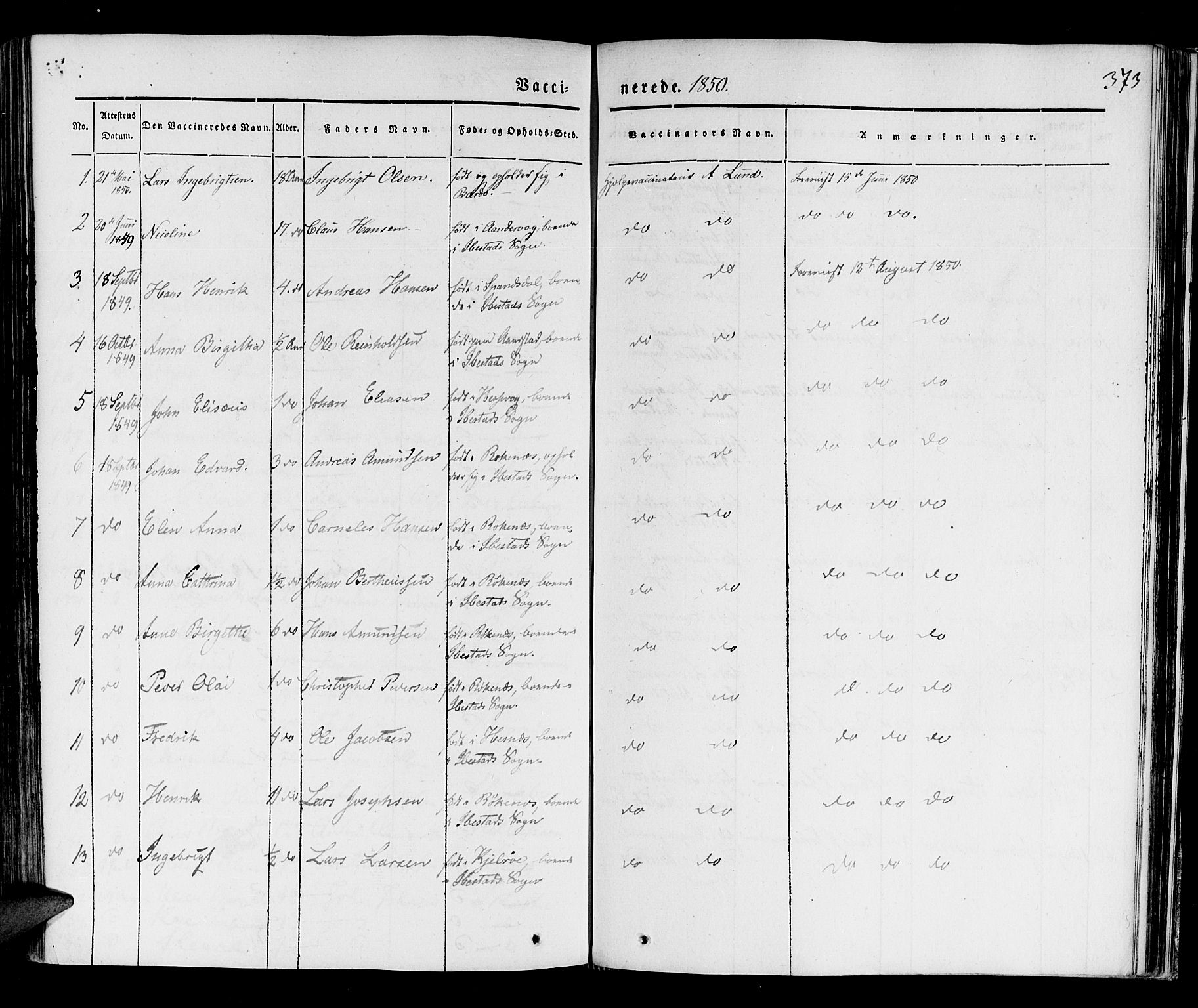 Ibestad sokneprestembete, SATØ/S-0077/H/Ha/Haa/L0006kirke: Parish register (official) no. 6, 1837-1850, p. 373