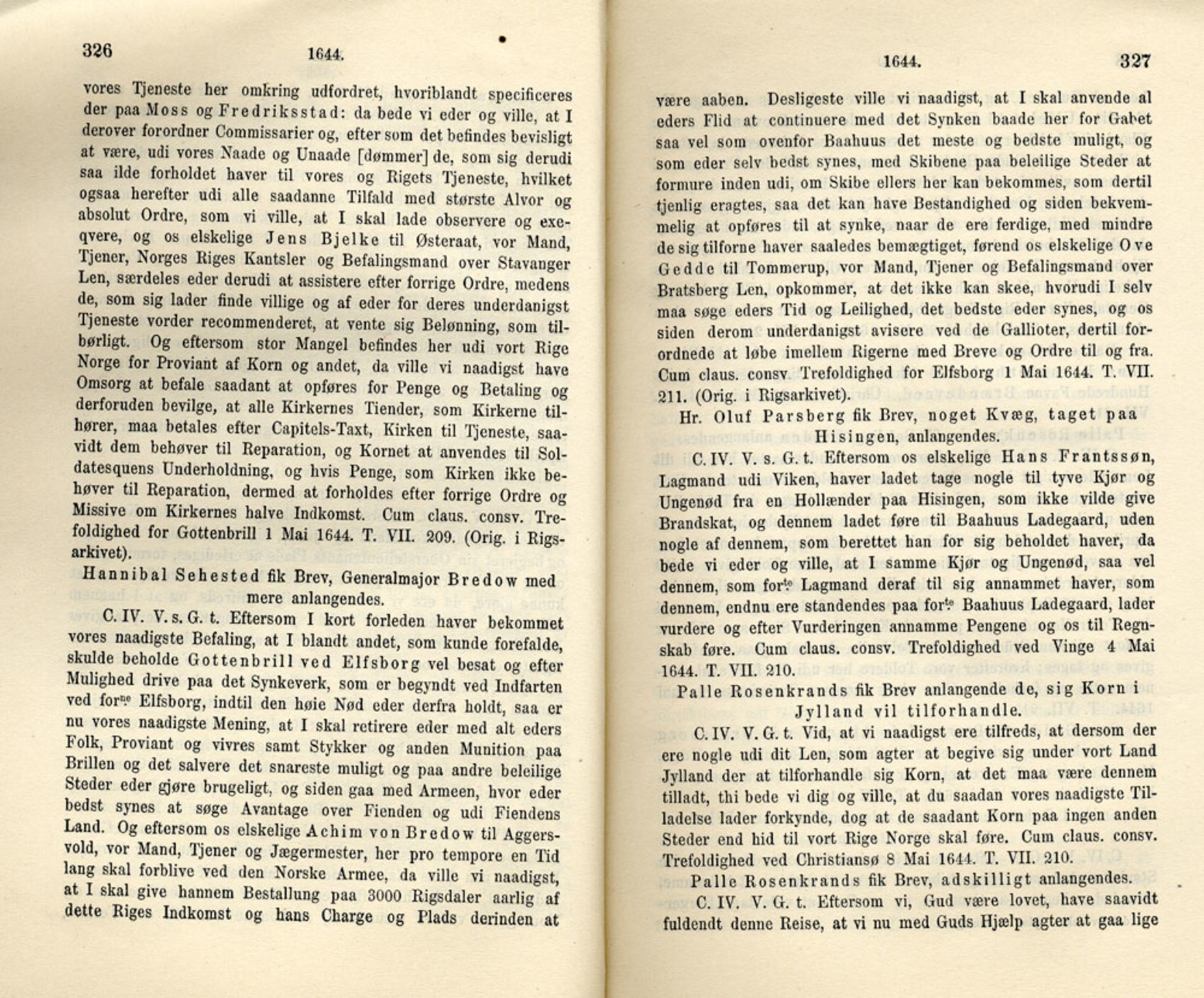 Publikasjoner utgitt av Det Norske Historiske Kildeskriftfond, PUBL/-/-/-: Norske Rigs-Registranter, bind 8, 1641-1648, p. 326-327