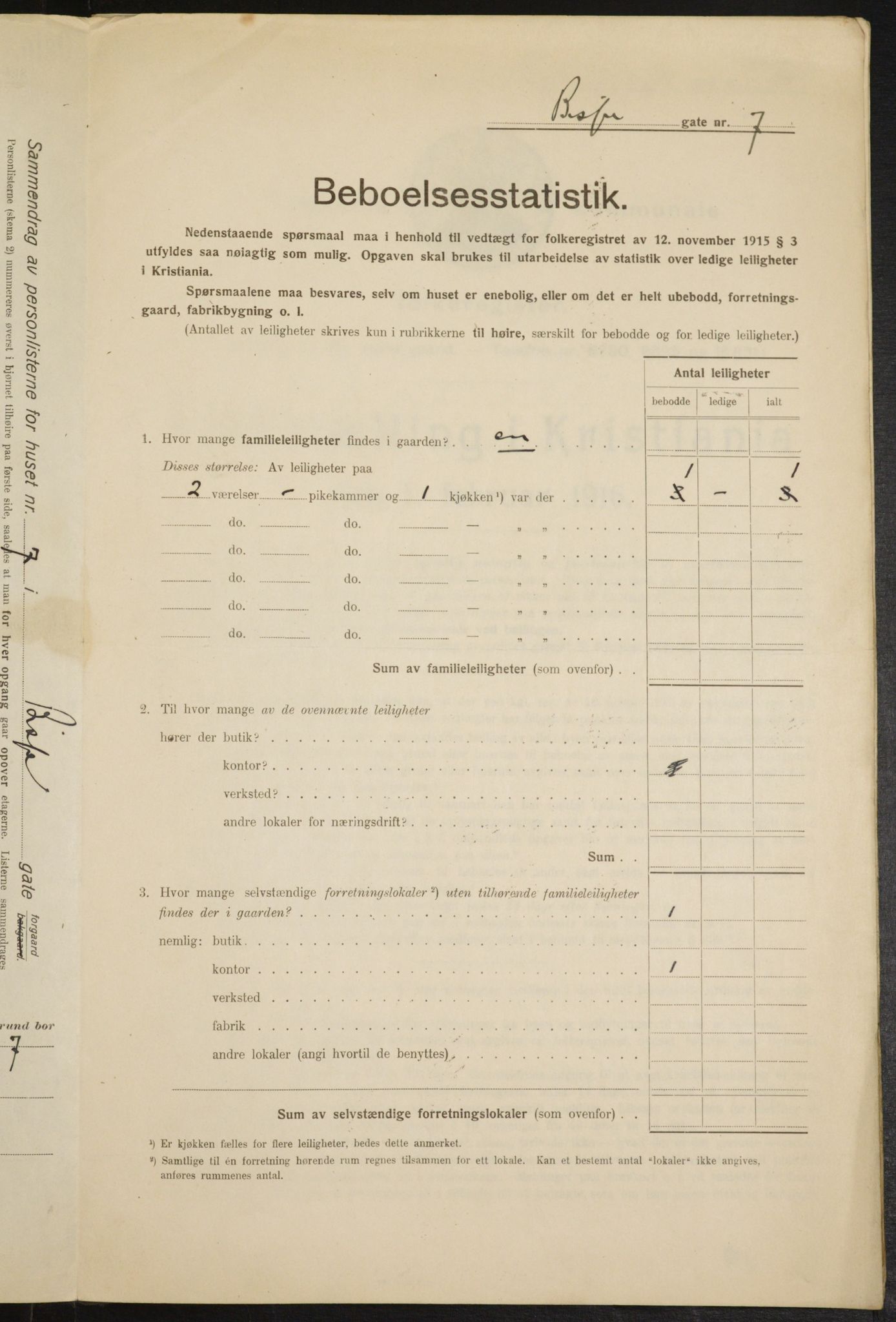 OBA, Municipal Census 1916 for Kristiania, 1916, p. 5404