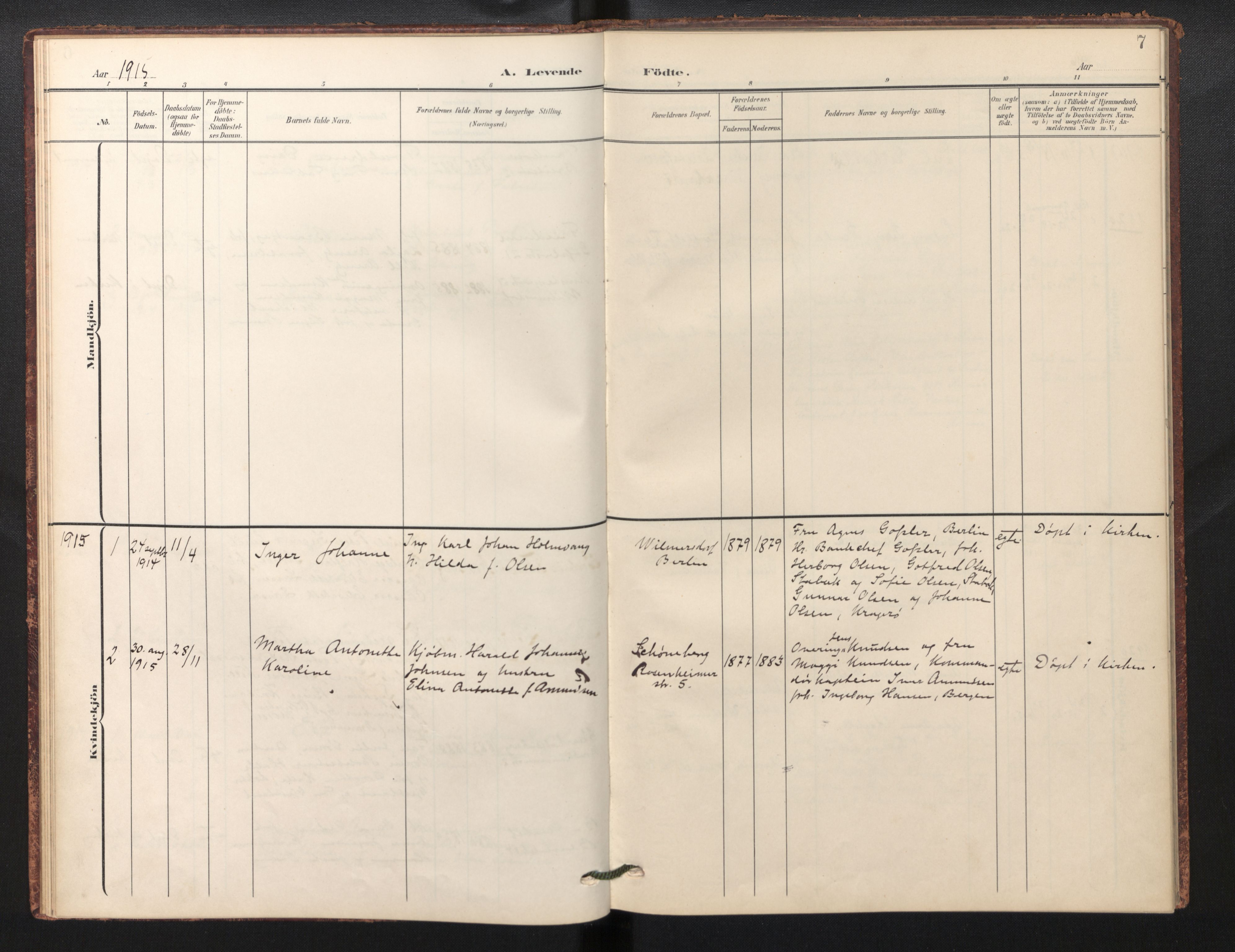 Den norske sjømannsmisjon i utlandet / Berlin, AV/SAB-SAB/PA-0360/H/Ha/L0001: Parish register (official) no. A 1, 1905-1955, p. 6b-7a