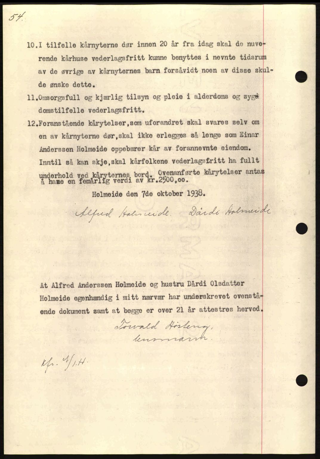 Nordmøre sorenskriveri, AV/SAT-A-4132/1/2/2Ca: Mortgage book no. B84, 1938-1939, Diary no: : 2320/1938