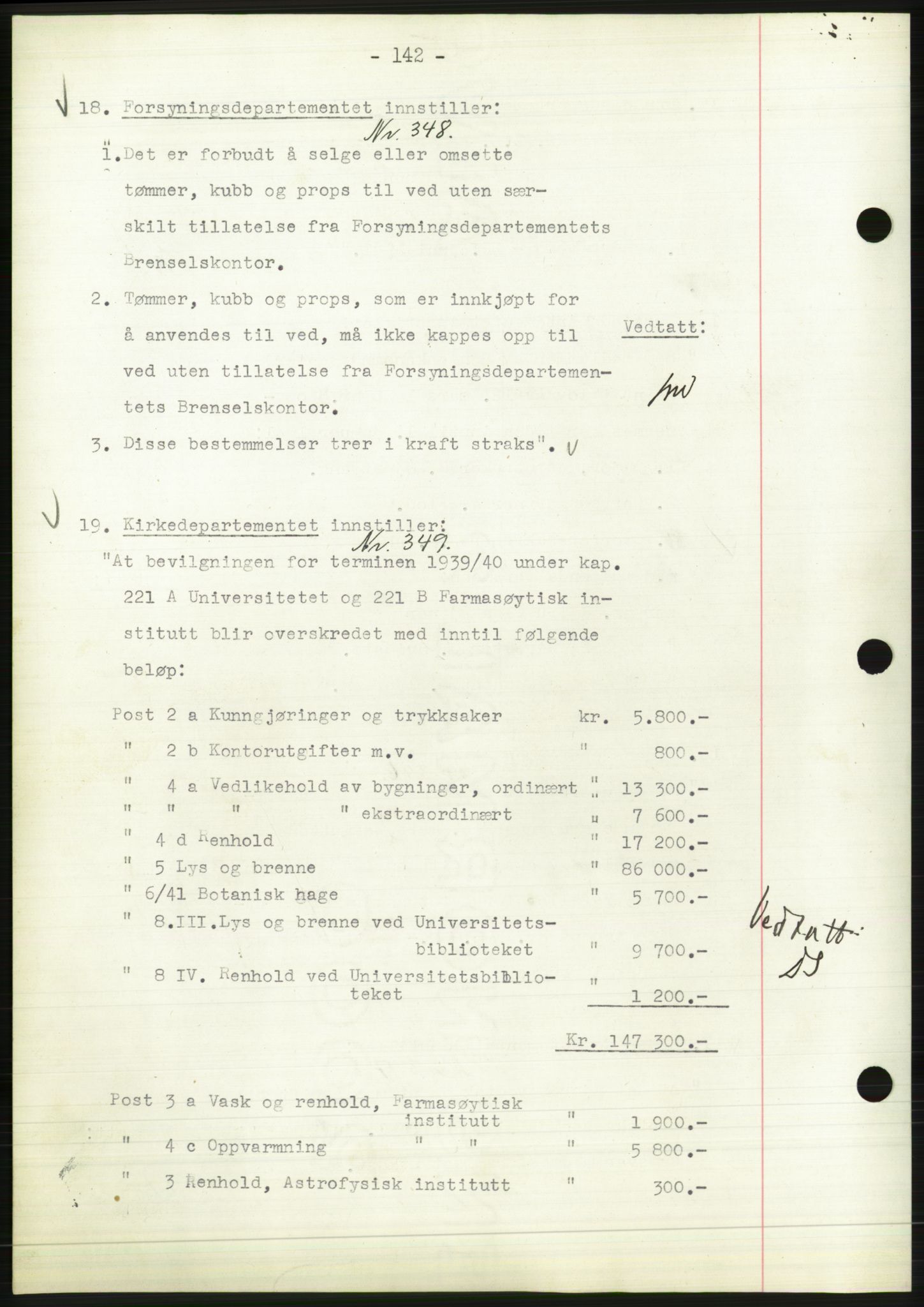 Administrasjonsrådet, AV/RA-S-1004/A/L0002: Vedtaksprotokoll 16/4-25/9, 1940, p. 146