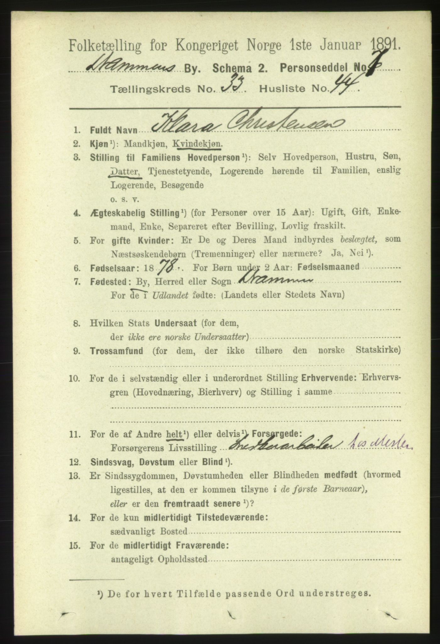 RA, 1891 census for 0602 Drammen, 1891, p. 20516