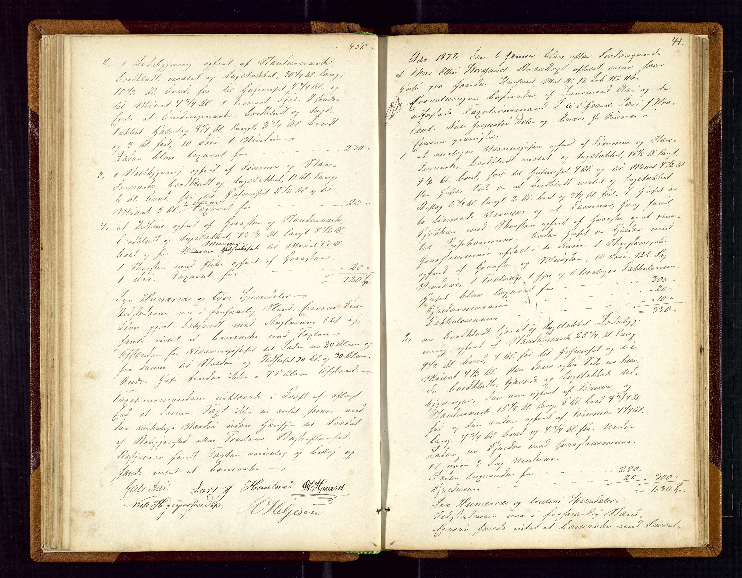 Torvestad lensmannskontor, SAST/A-100307/1/Goa/L0001: "Brandtaxationsprotokol for Torvestad Thinglag", 1867-1883, p. 40b-41a