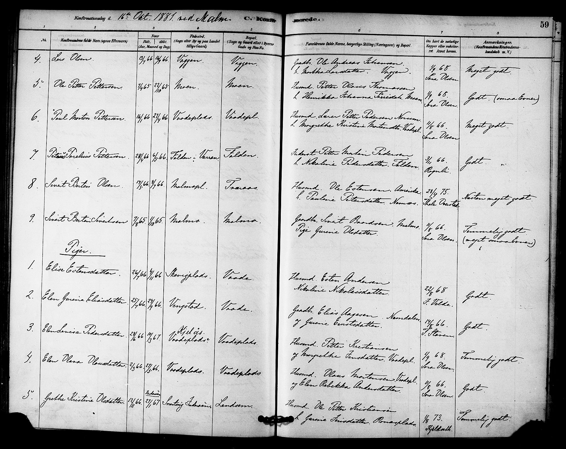 Ministerialprotokoller, klokkerbøker og fødselsregistre - Nord-Trøndelag, AV/SAT-A-1458/745/L0429: Parish register (official) no. 745A01, 1878-1894, p. 59