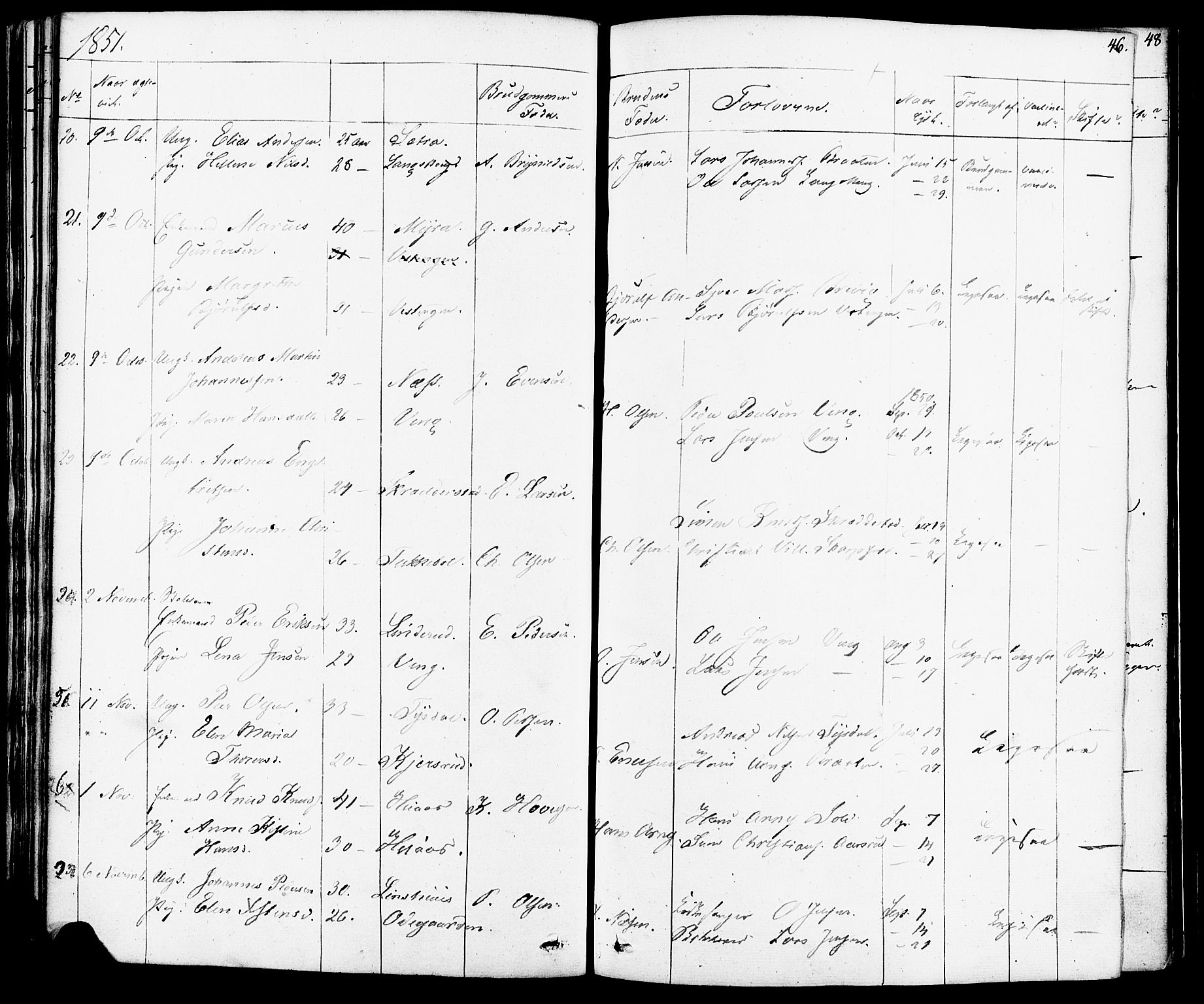 Enebakk prestekontor Kirkebøker, SAO/A-10171c/F/Fa/L0012: Parish register (official) no. I 12, 1832-1882, p. 46