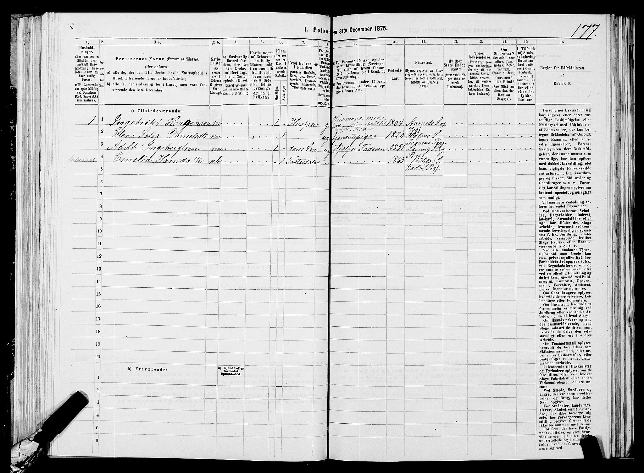 SATØ, 1875 census for 1936P Karlsøy, 1875, p. 2177