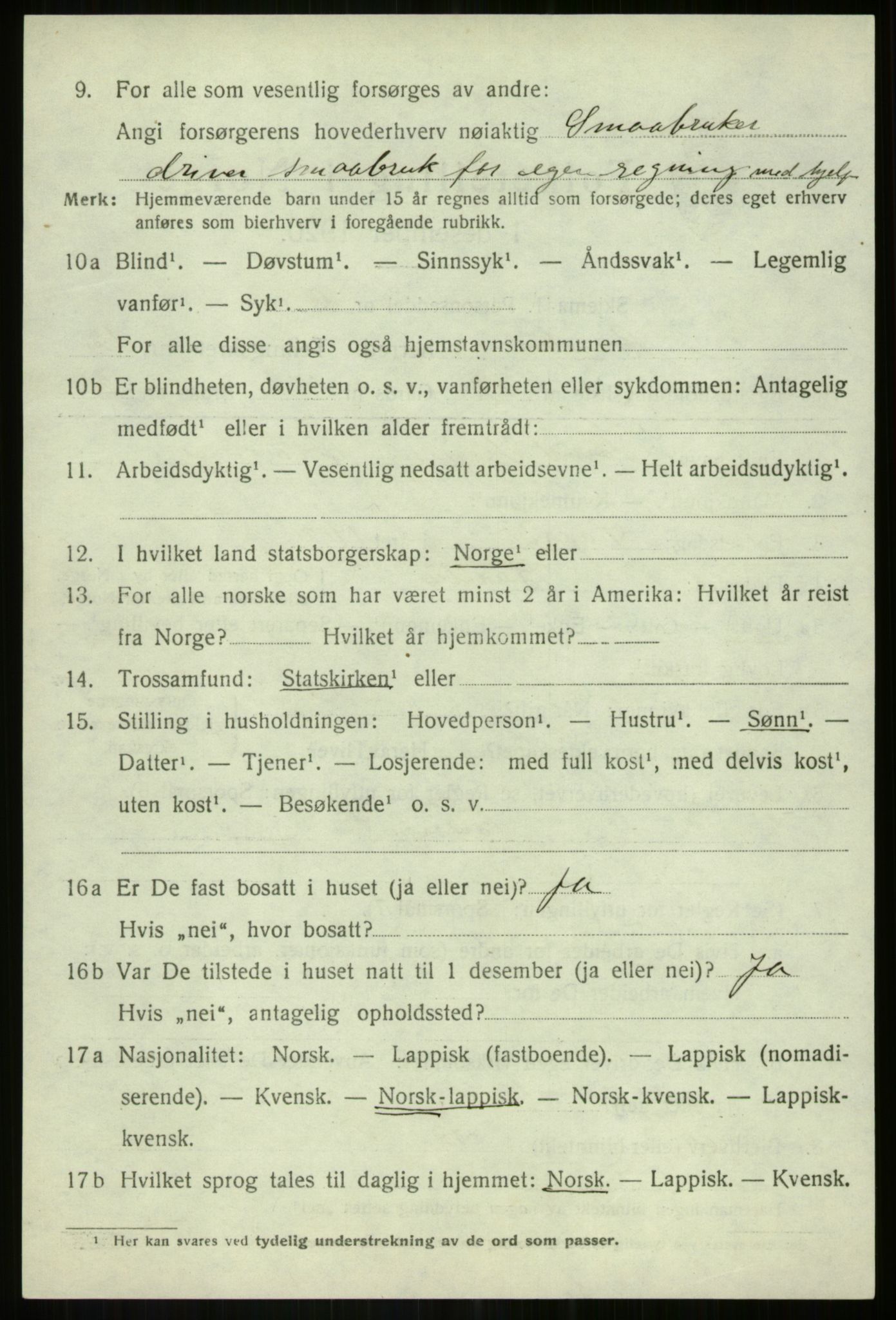 SATØ, 1920 census for Bardu, 1920, p. 4089