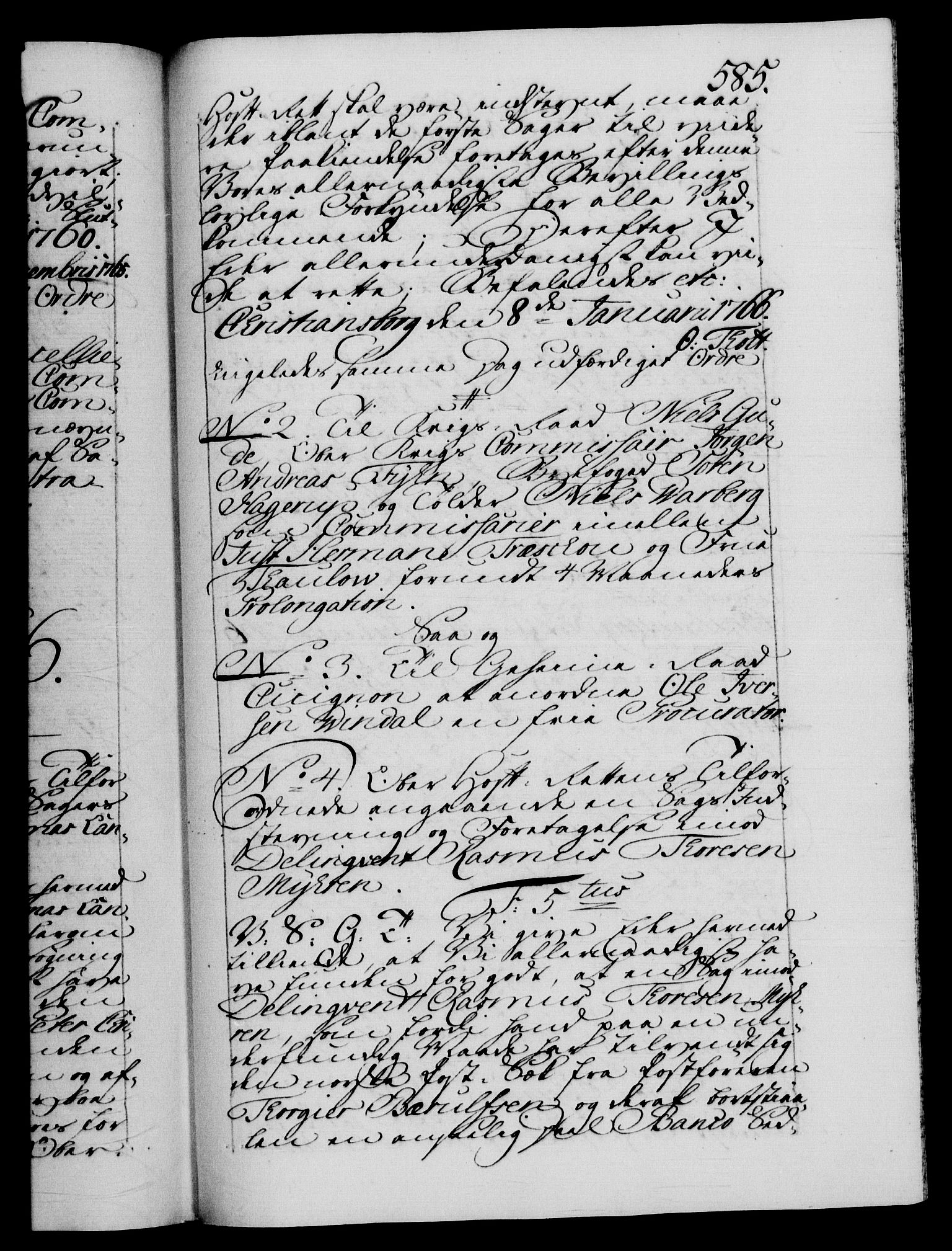 Danske Kanselli 1572-1799, RA/EA-3023/F/Fc/Fca/Fcab/L0037: Norske tegnelser, 1762-1766, p. 585a