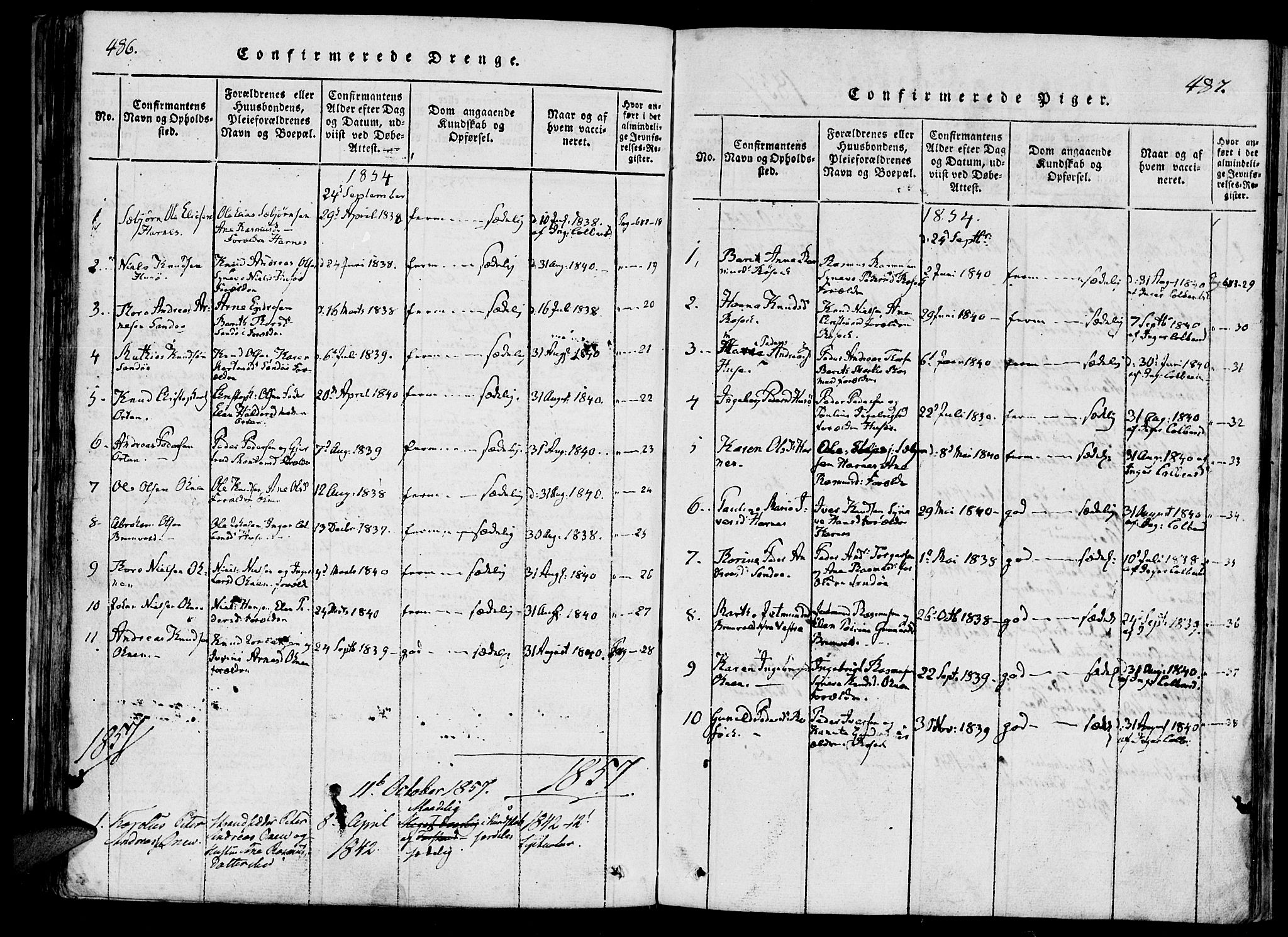 Ministerialprotokoller, klokkerbøker og fødselsregistre - Møre og Romsdal, AV/SAT-A-1454/561/L0727: Parish register (official) no. 561A01, 1817-1858, p. 486-487