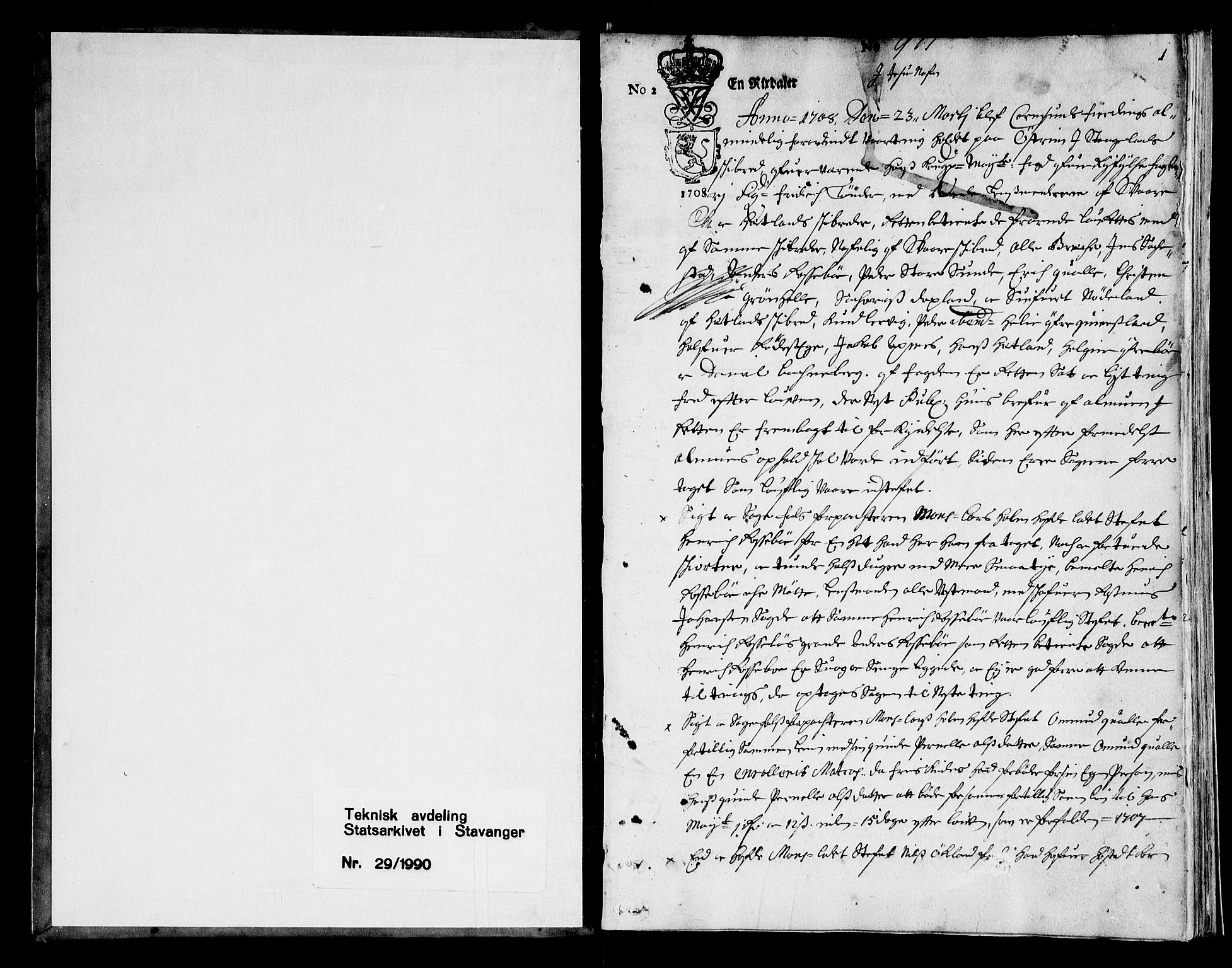 Ryfylke tingrett, AV/SAST-A-100055/001/I/IB/IBBa/L0037: Tingbok, Karmsund og Hesby, 1708, p. 0b-1a