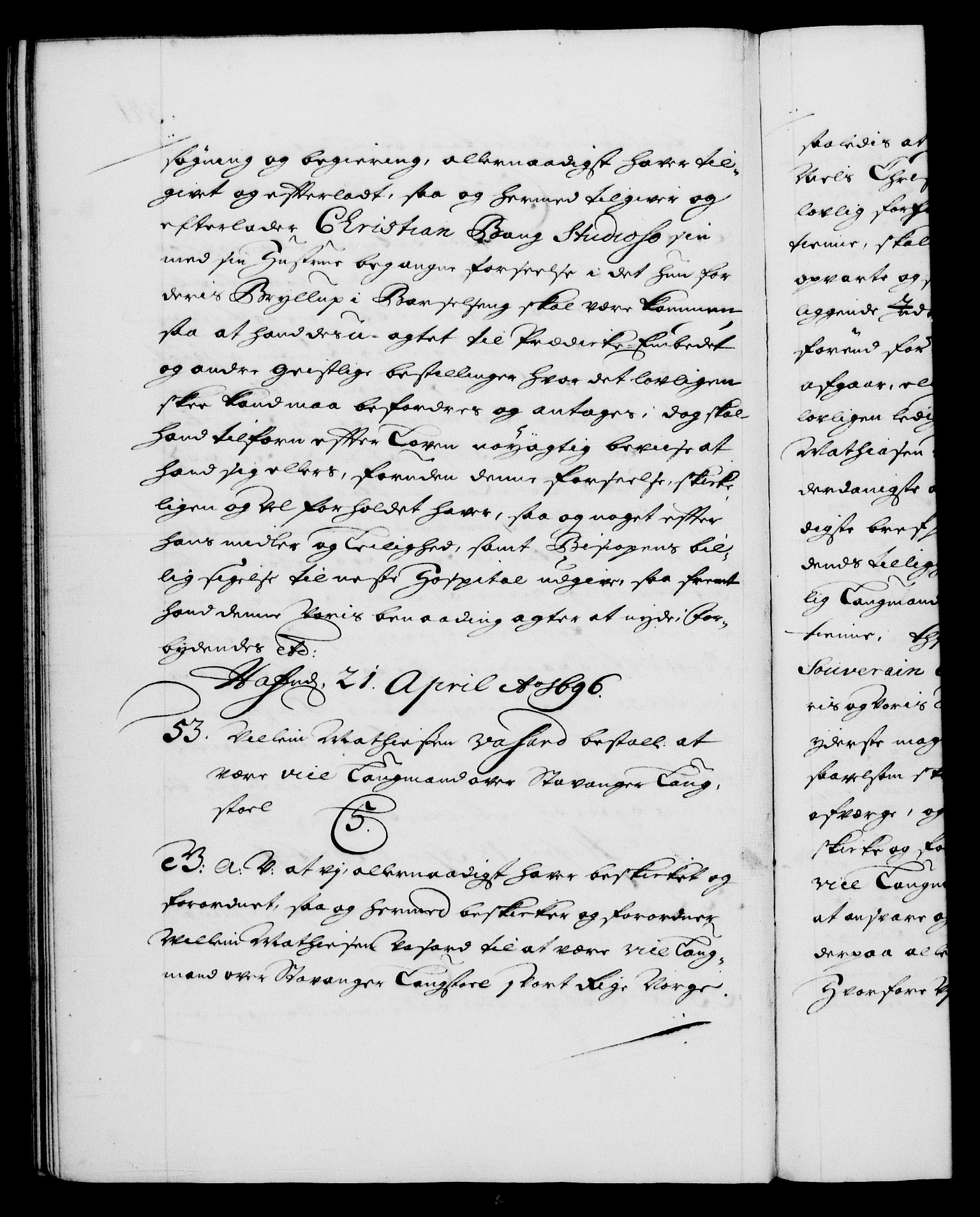 Danske Kanselli 1572-1799, AV/RA-EA-3023/F/Fc/Fca/Fcaa/L0016: Norske registre (mikrofilm), 1692-1697, p. 341b