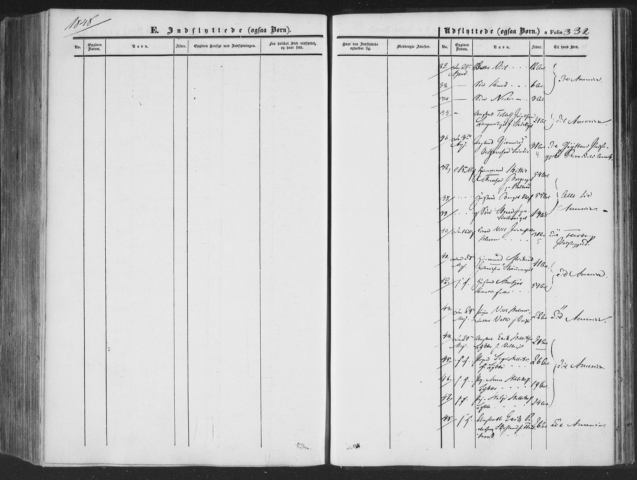 Rollag kirkebøker, AV/SAKO-A-240/F/Fa/L0008: Parish register (official) no. I 8, 1847-1860, p. 332