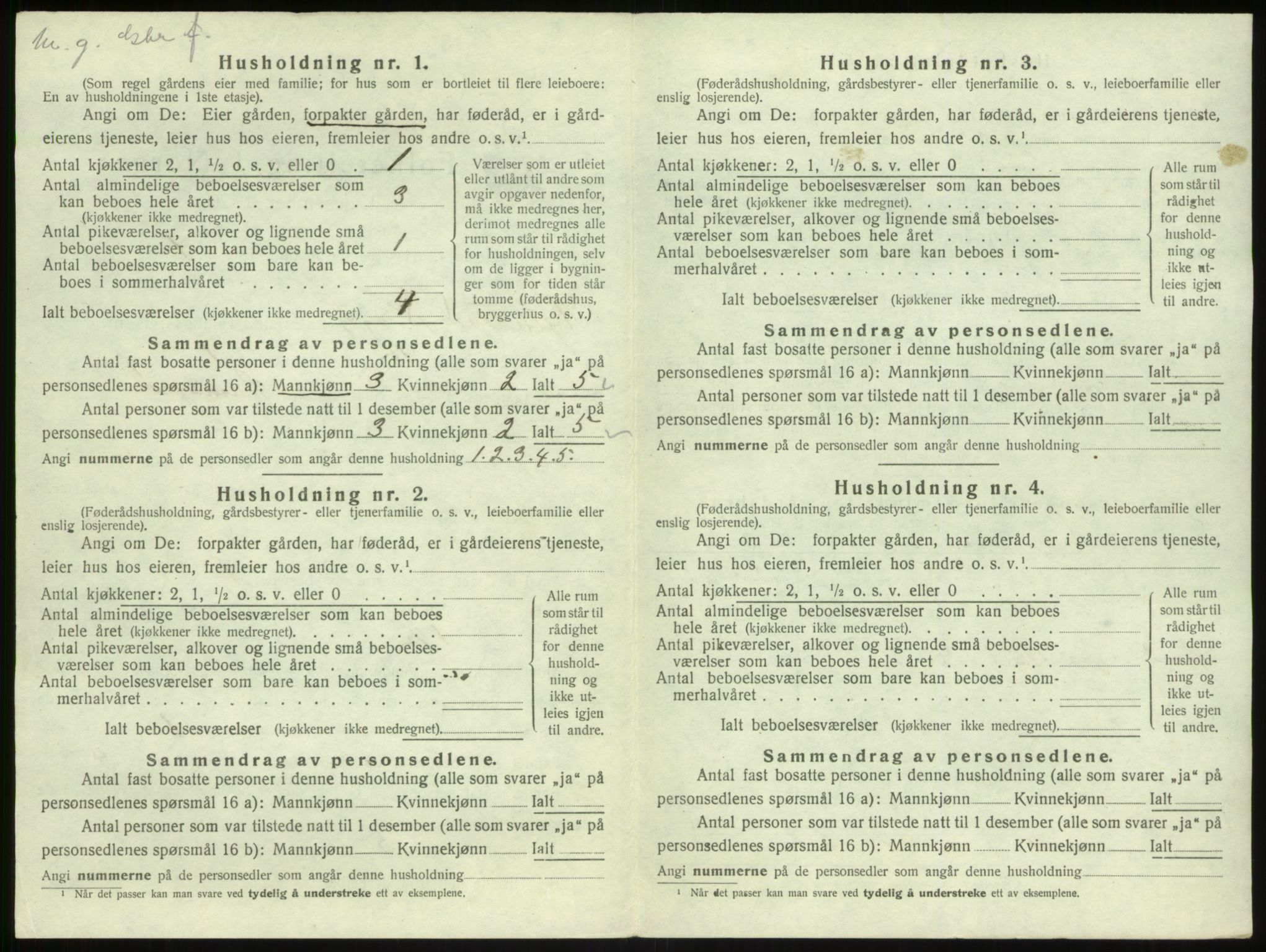 SAB, 1920 census for Hyllestad, 1920, p. 131