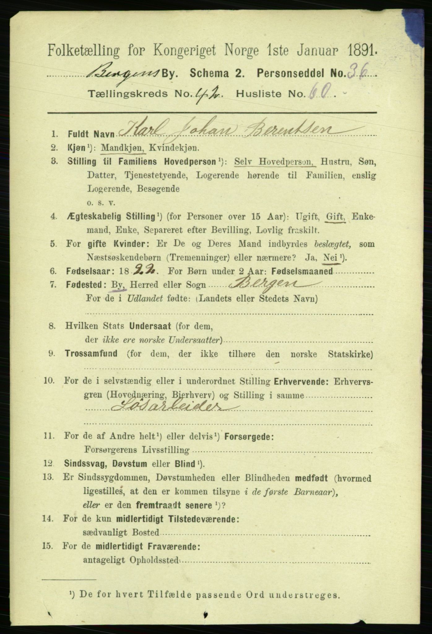 RA, 1891 Census for 1301 Bergen, 1891, p. 50879