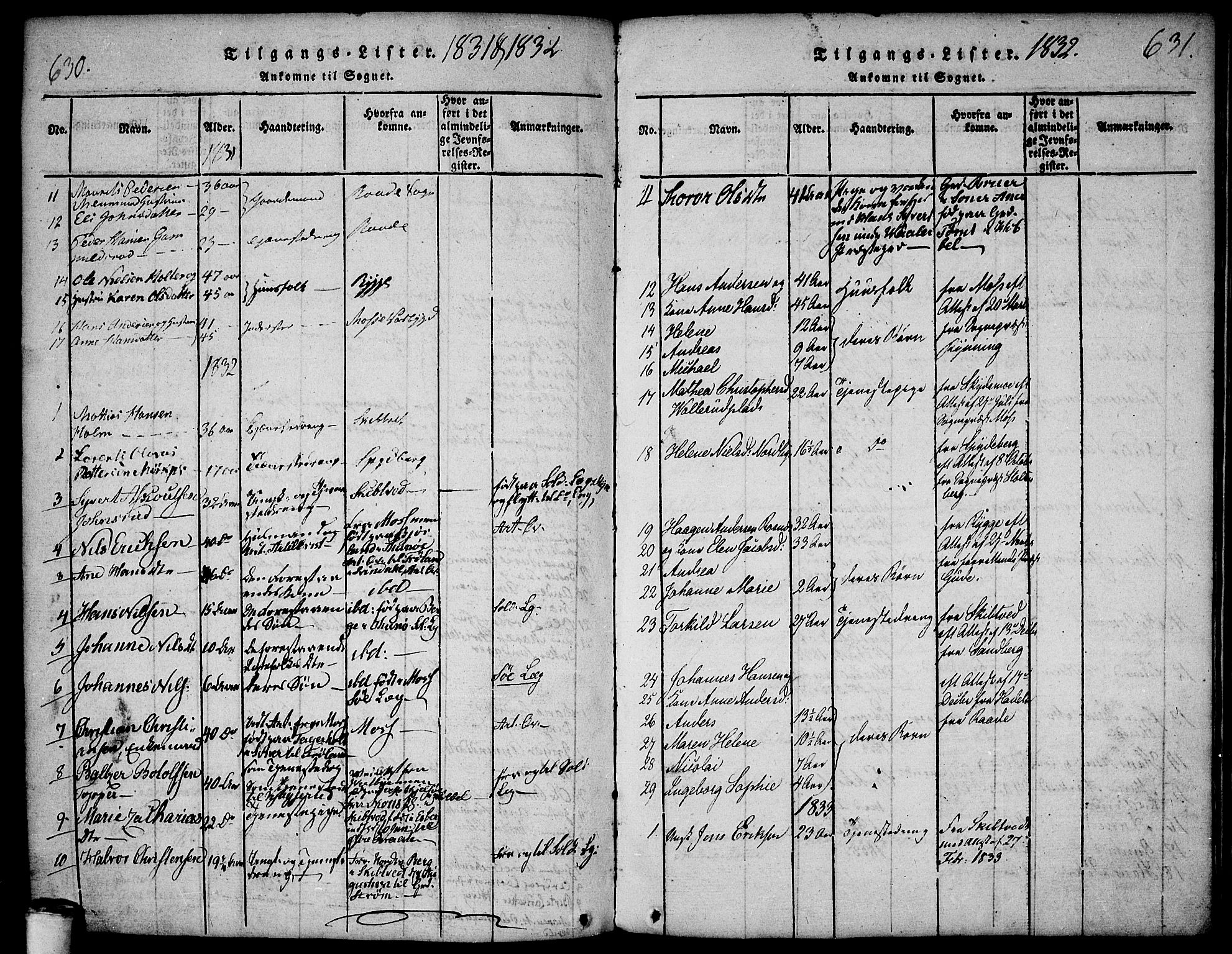 Våler prestekontor Kirkebøker, AV/SAO-A-11083/F/Fa/L0005: Parish register (official) no. I 5, 1815-1839, p. 630-631