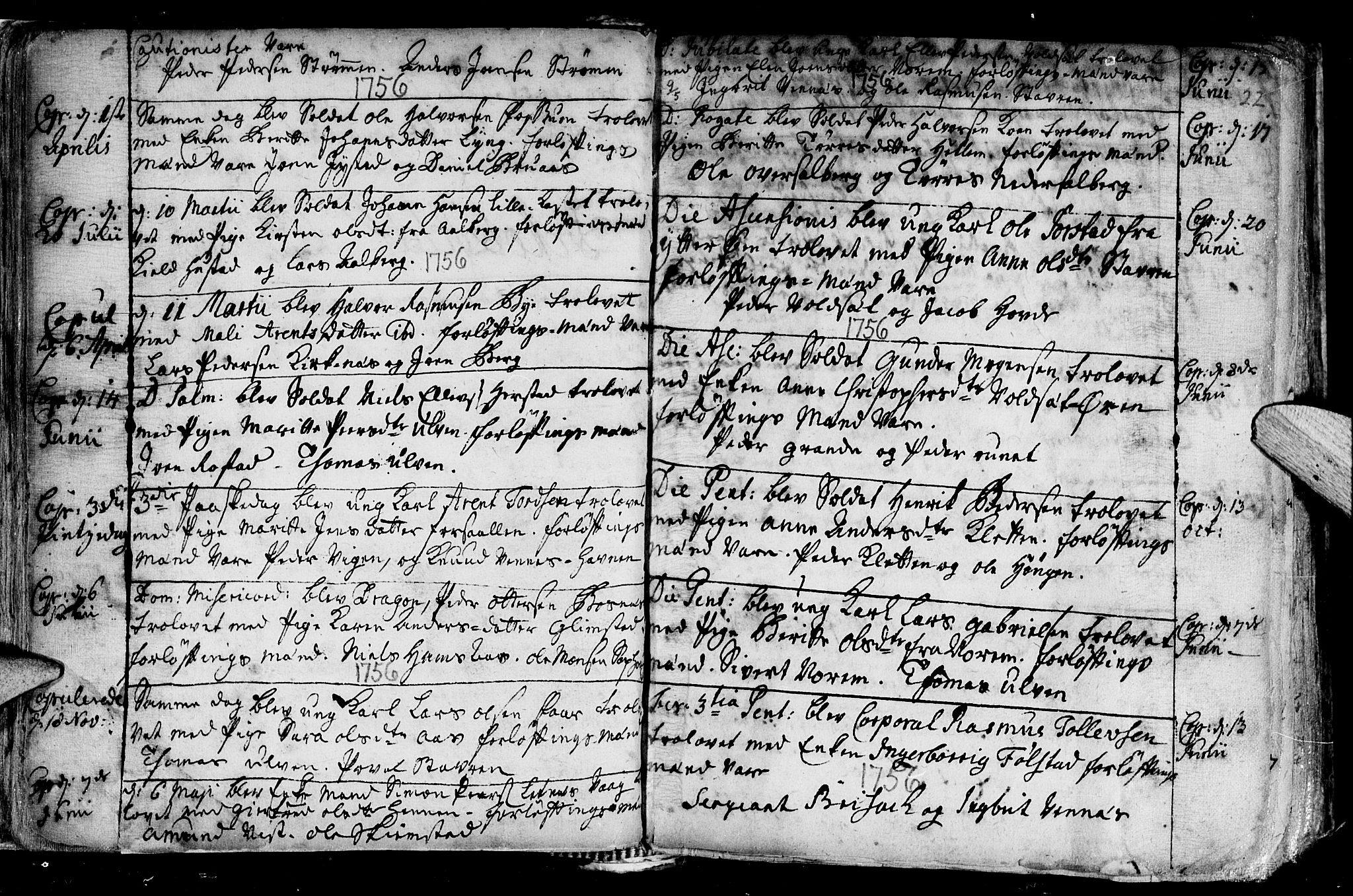 Ministerialprotokoller, klokkerbøker og fødselsregistre - Nord-Trøndelag, SAT/A-1458/730/L0272: Parish register (official) no. 730A01, 1733-1764, p. 22