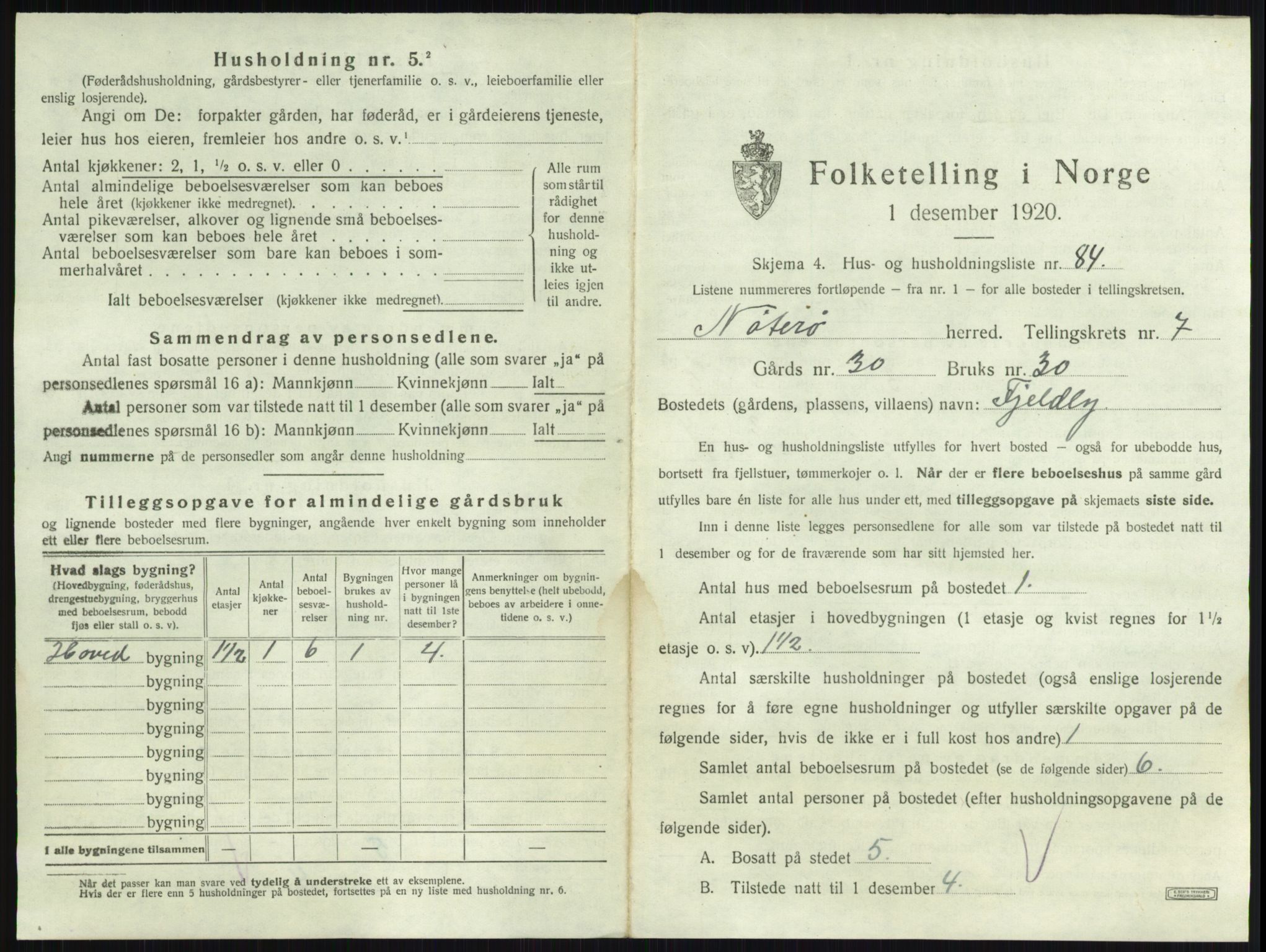 SAKO, 1920 census for Nøtterøy, 1920, p. 1488