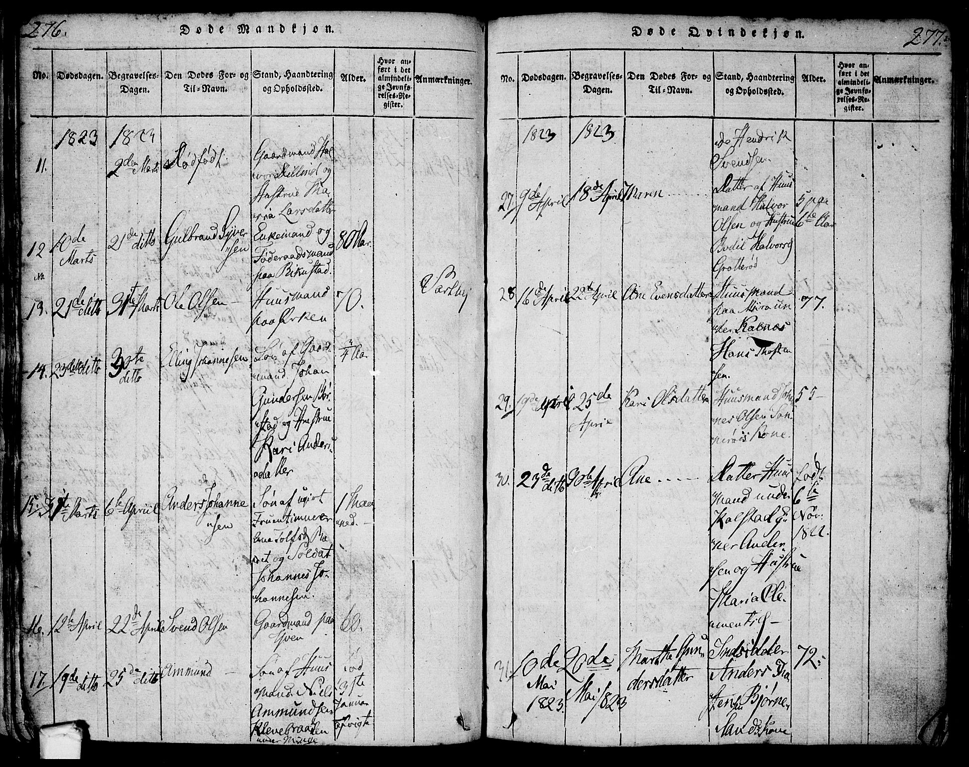 Tune prestekontor Kirkebøker, SAO/A-2007/F/Fa/L0005: Parish register (official) no. 5, 1815-1823, p. 276-277