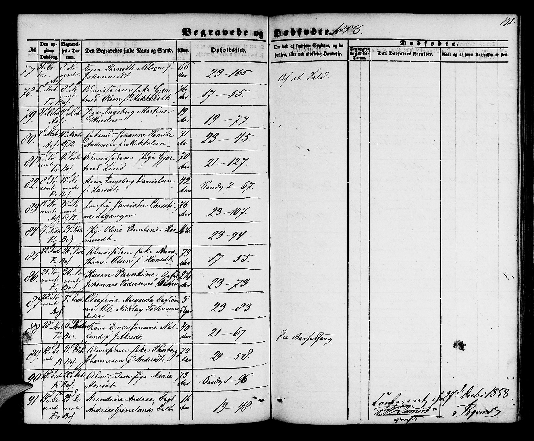 Korskirken sokneprestembete, AV/SAB-A-76101/H/Hab: Parish register (copy) no. E 2, 1851-1871, p. 192