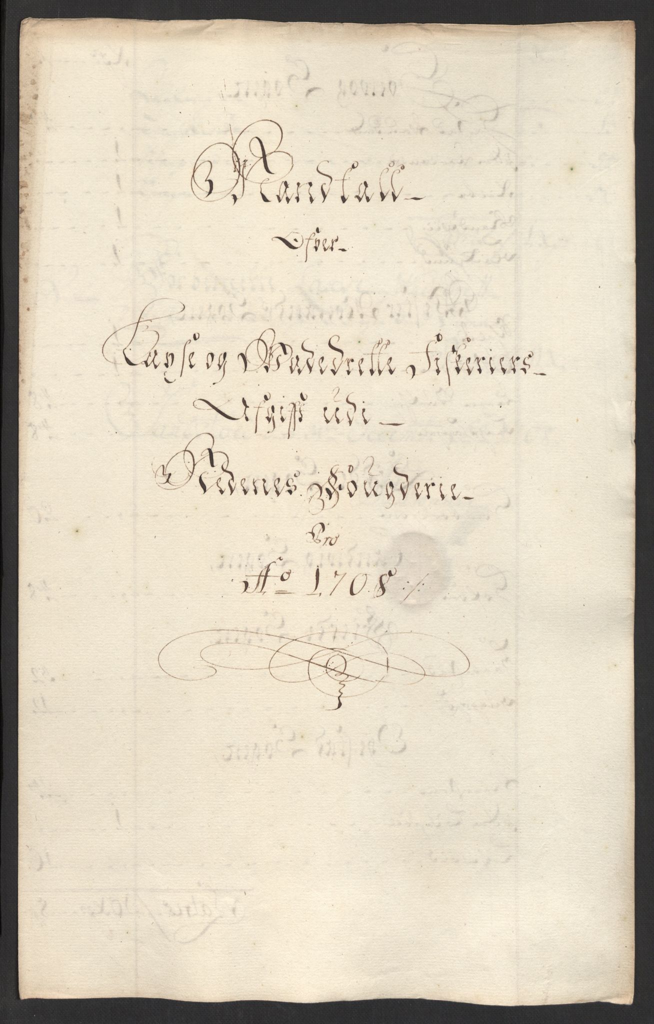 Rentekammeret inntil 1814, Reviderte regnskaper, Fogderegnskap, AV/RA-EA-4092/R39/L2318: Fogderegnskap Nedenes, 1706-1709, p. 261