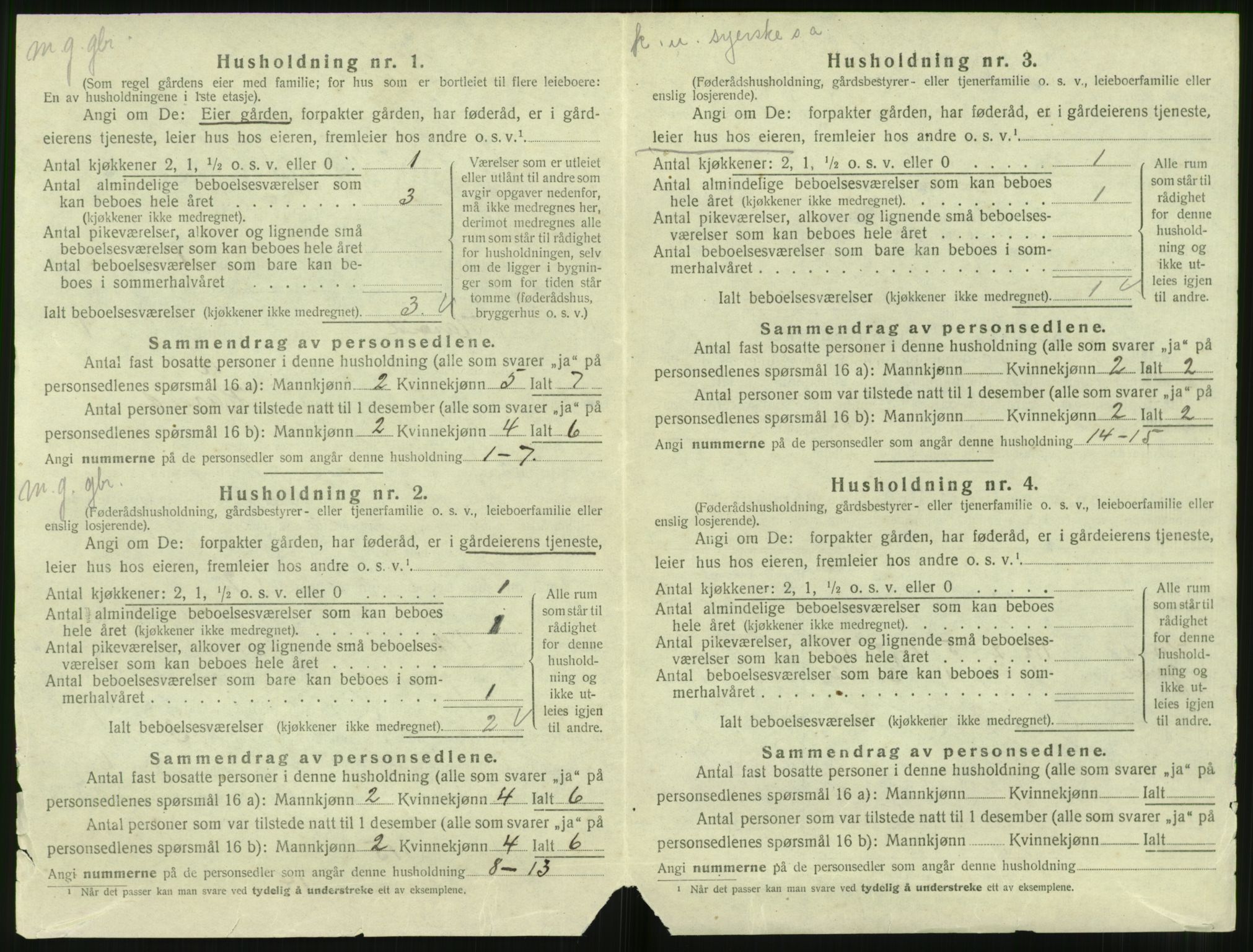 SAT, 1920 census for Hareid, 1920, p. 438