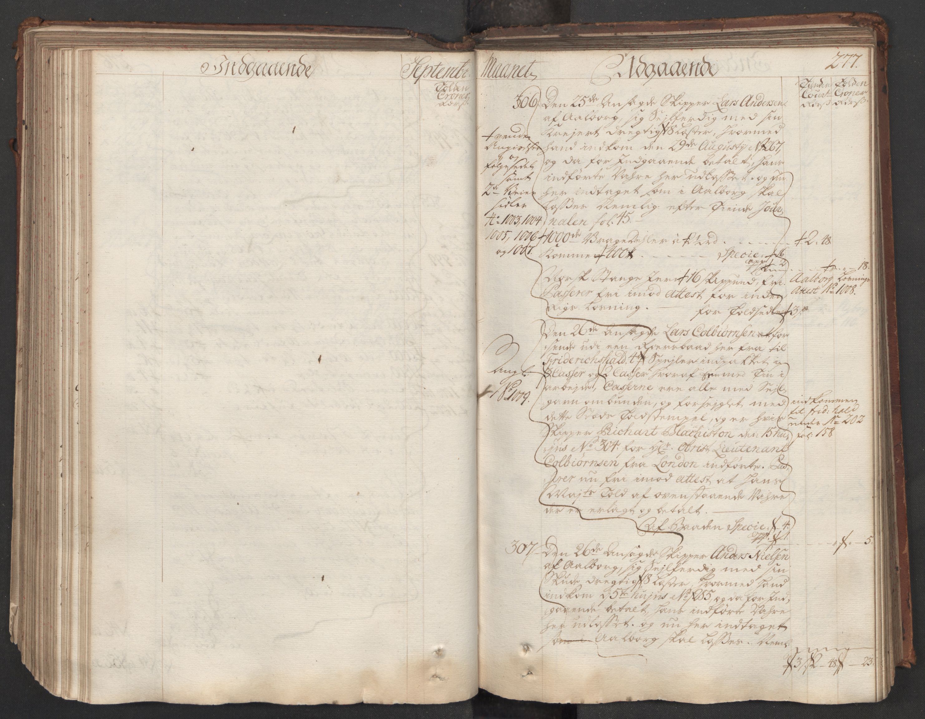 Generaltollkammeret, tollregnskaper, AV/RA-EA-5490/R06/L0015/0001: Tollregnskaper Kristiania / Hovedtollbok, 1733, p. 276b-277a