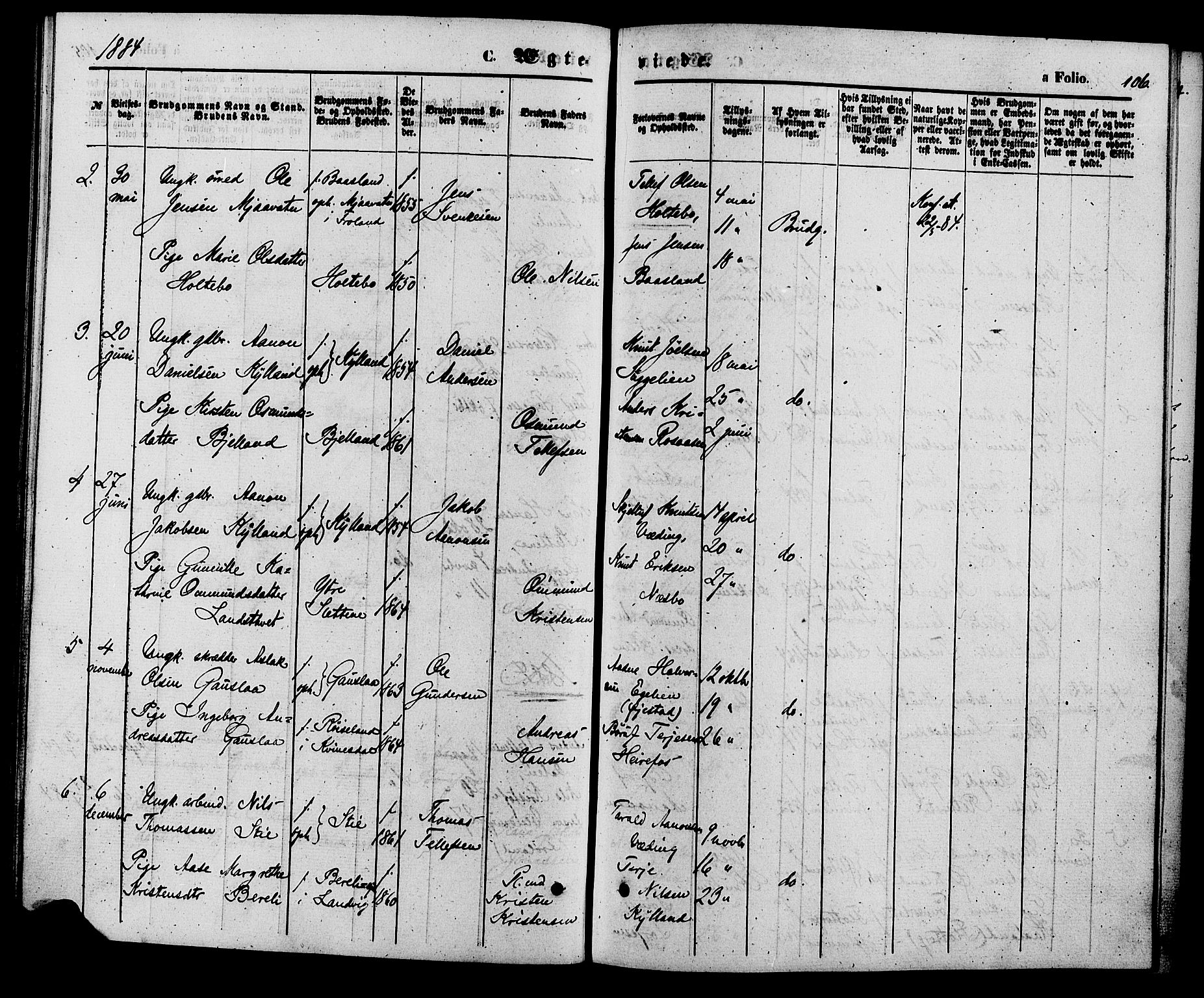 Herefoss sokneprestkontor, AV/SAK-1111-0019/F/Fa/Faa/L0002: Parish register (official) no. A 2, 1861-1886, p. 106