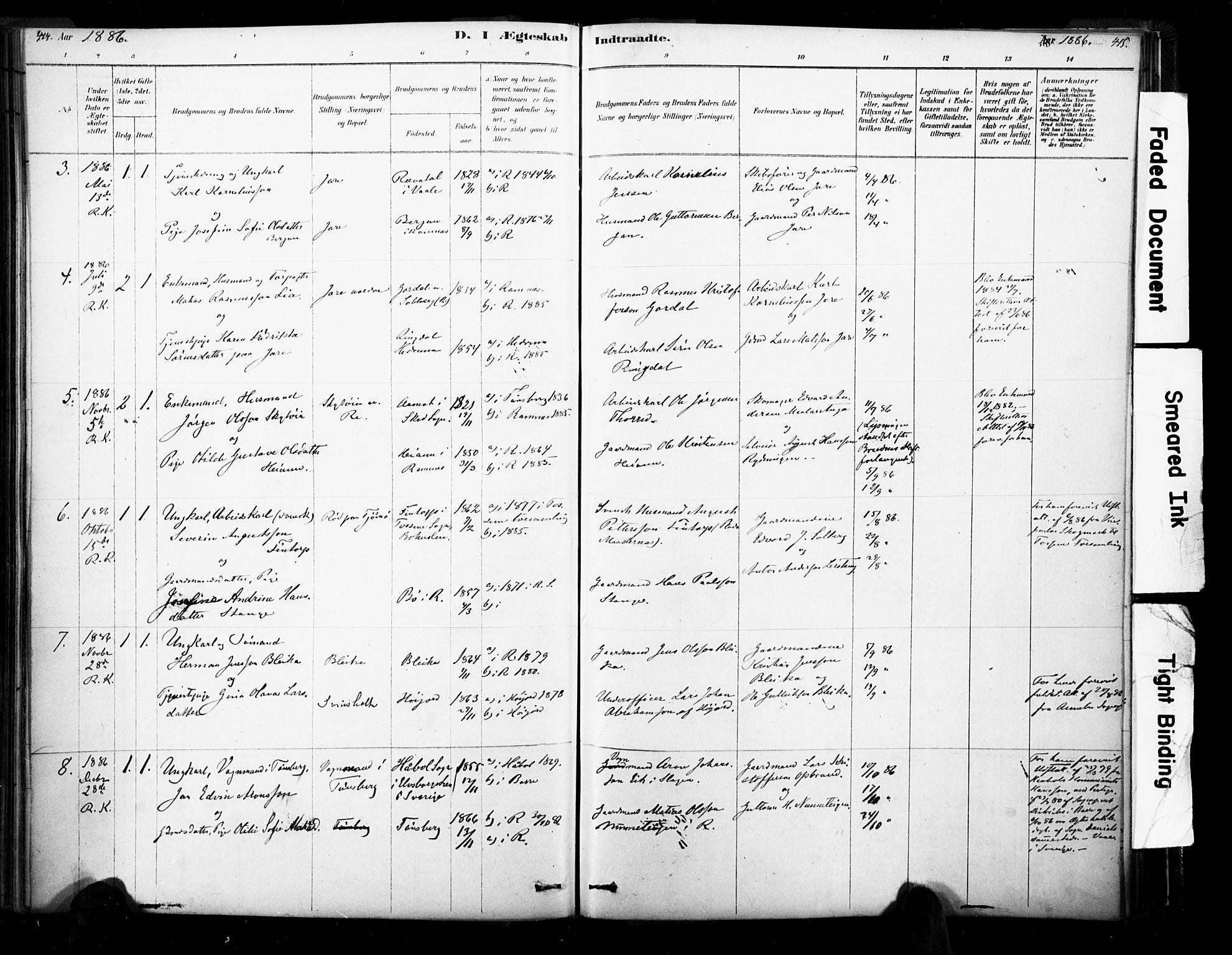 Ramnes kirkebøker, AV/SAKO-A-314/F/Fa/L0007: Parish register (official) no. I 7, 1878-1895, p. 414-415