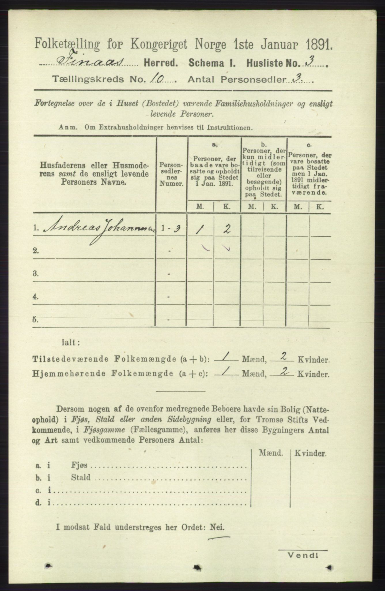 RA, 1891 census for 1218 Finnås, 1891, p. 4424