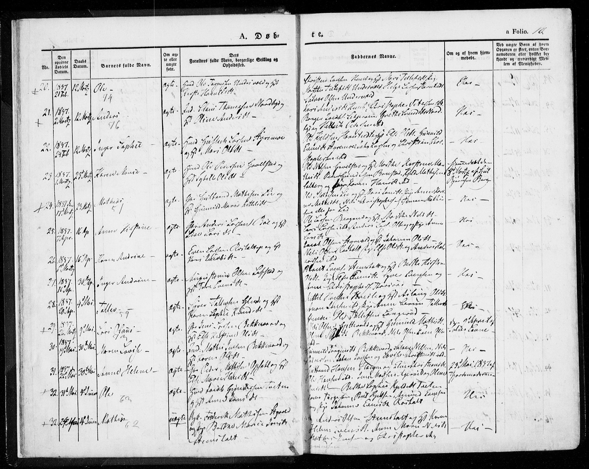 Lardal kirkebøker, SAKO/A-350/F/Fa/L0006: Parish register (official) no. I 6, 1835-1860, p. 10